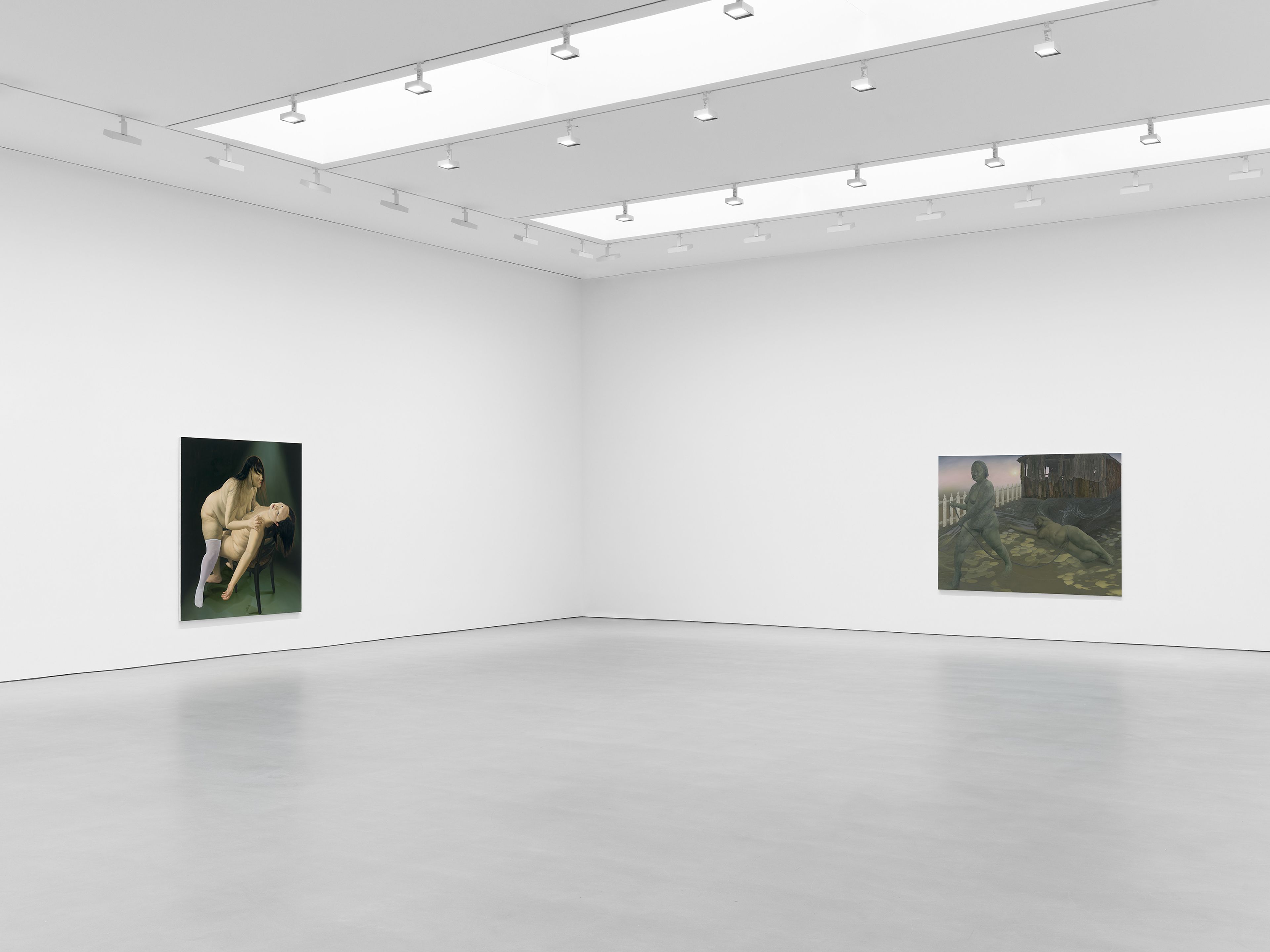 An installation view of the exhibtion, Sasha Gordon: Haze, at David Zwirner in New York, dated 2025.
