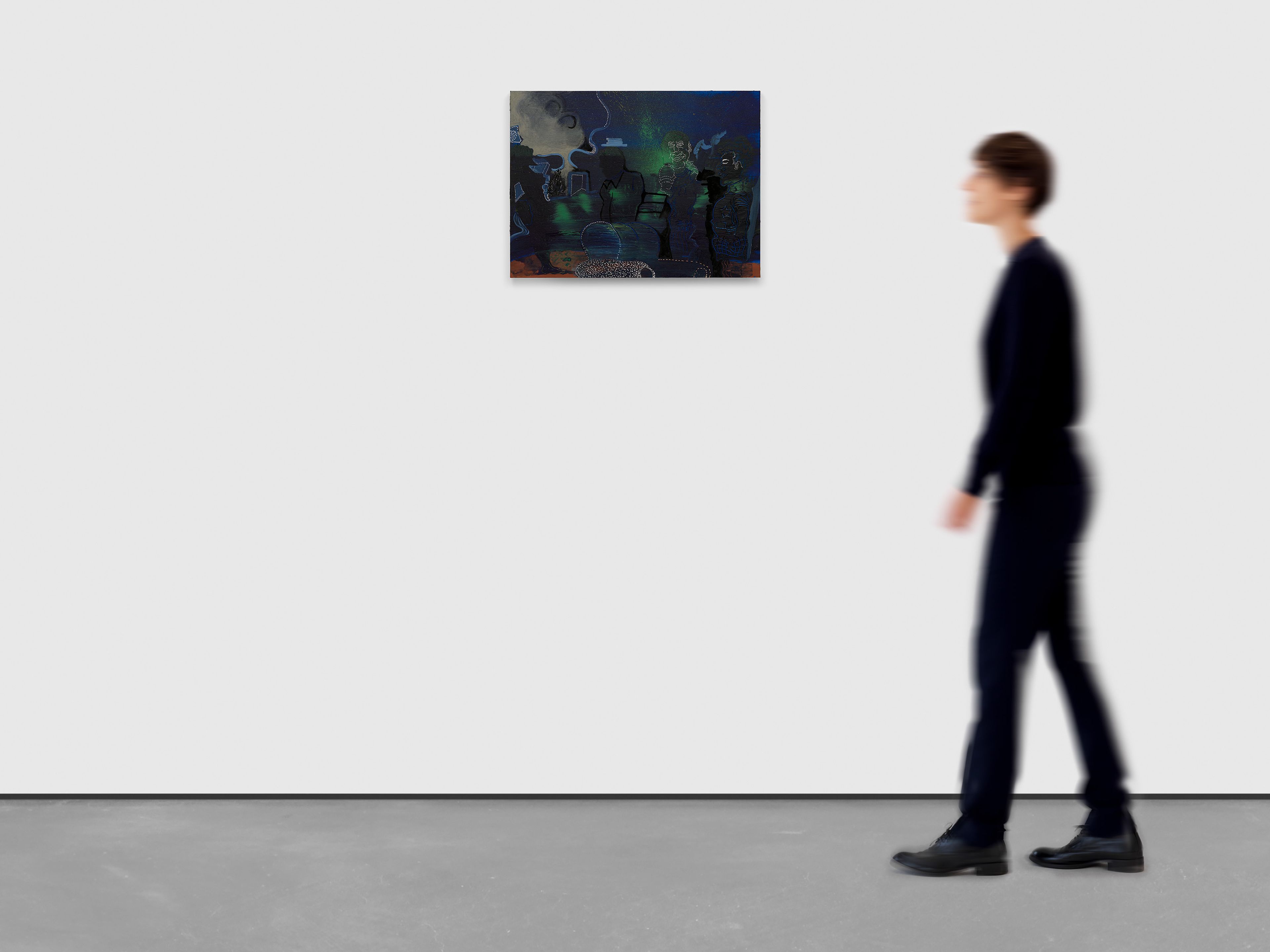 A painting by Walter Price, titled The sudden laughing intimacy of the streets, dated 2024.