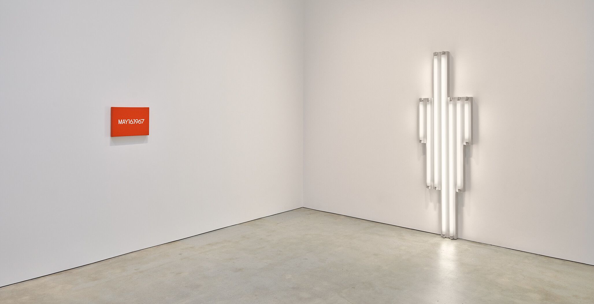 An Installation view, Flavin, Judd, Kawara, LeWitt, Palermo, Ryman, Sandback, Serra, David Zwirner, Los Angeles, dated 2024