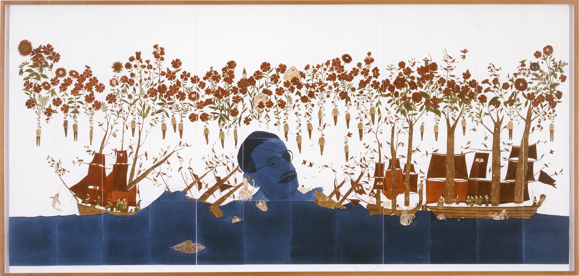 A drawing by Marcel Dzama, titled Neptune, dated 2005.