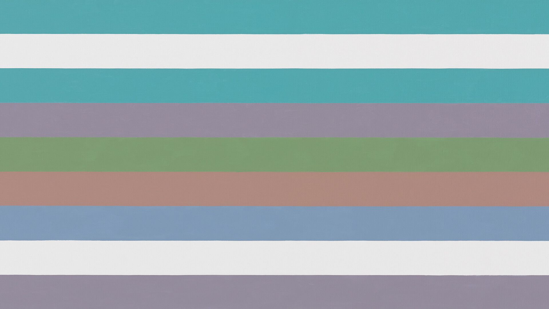 A detail of an oil painting on linen by Bridget Riley, titled Intervals 4, dated 2019.