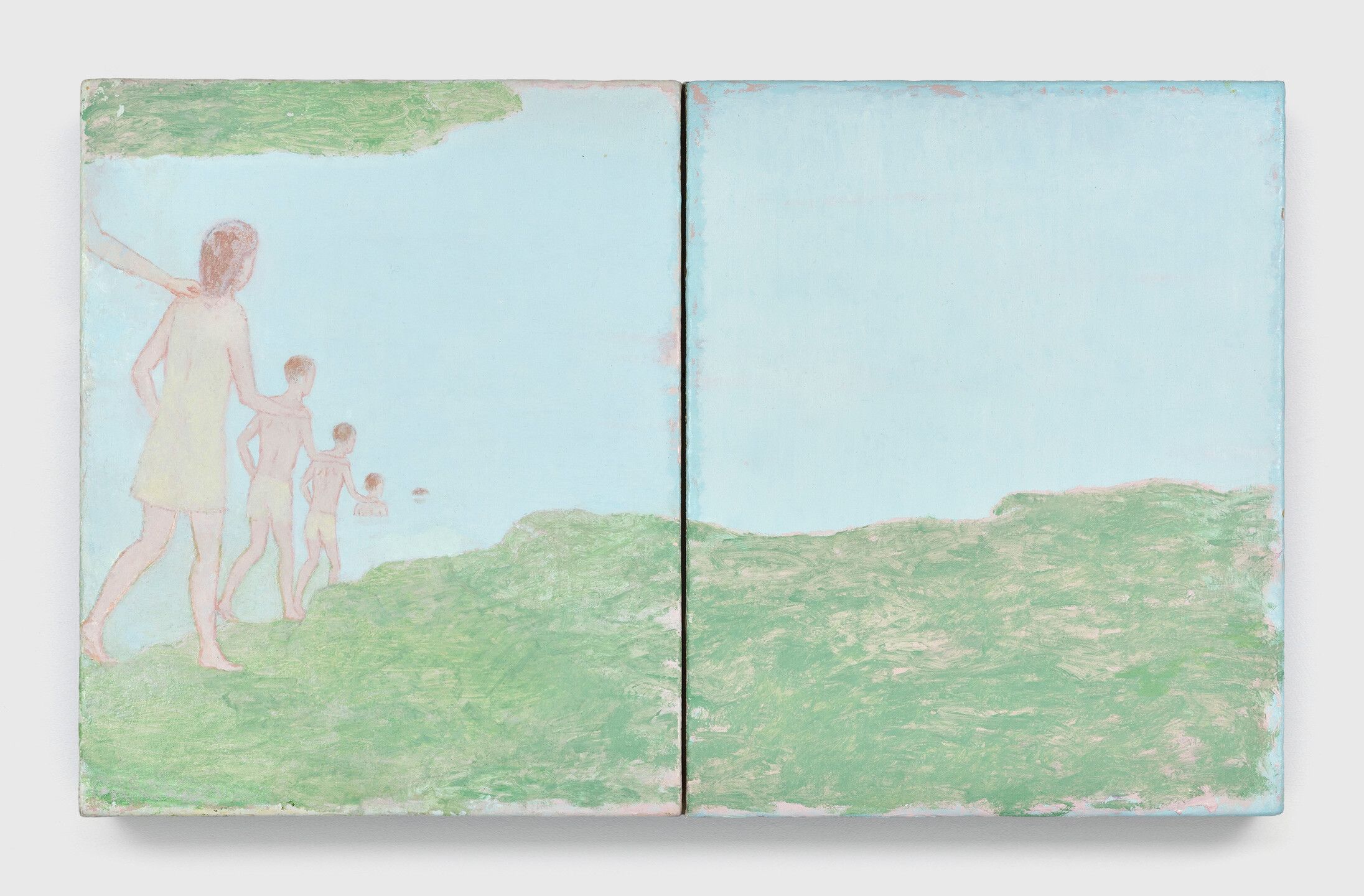 A painting by Francis Alÿs, titled Untitled (Study for 'Don't Cross the Bridge Before You Get to the River'), dated 2006-2008.