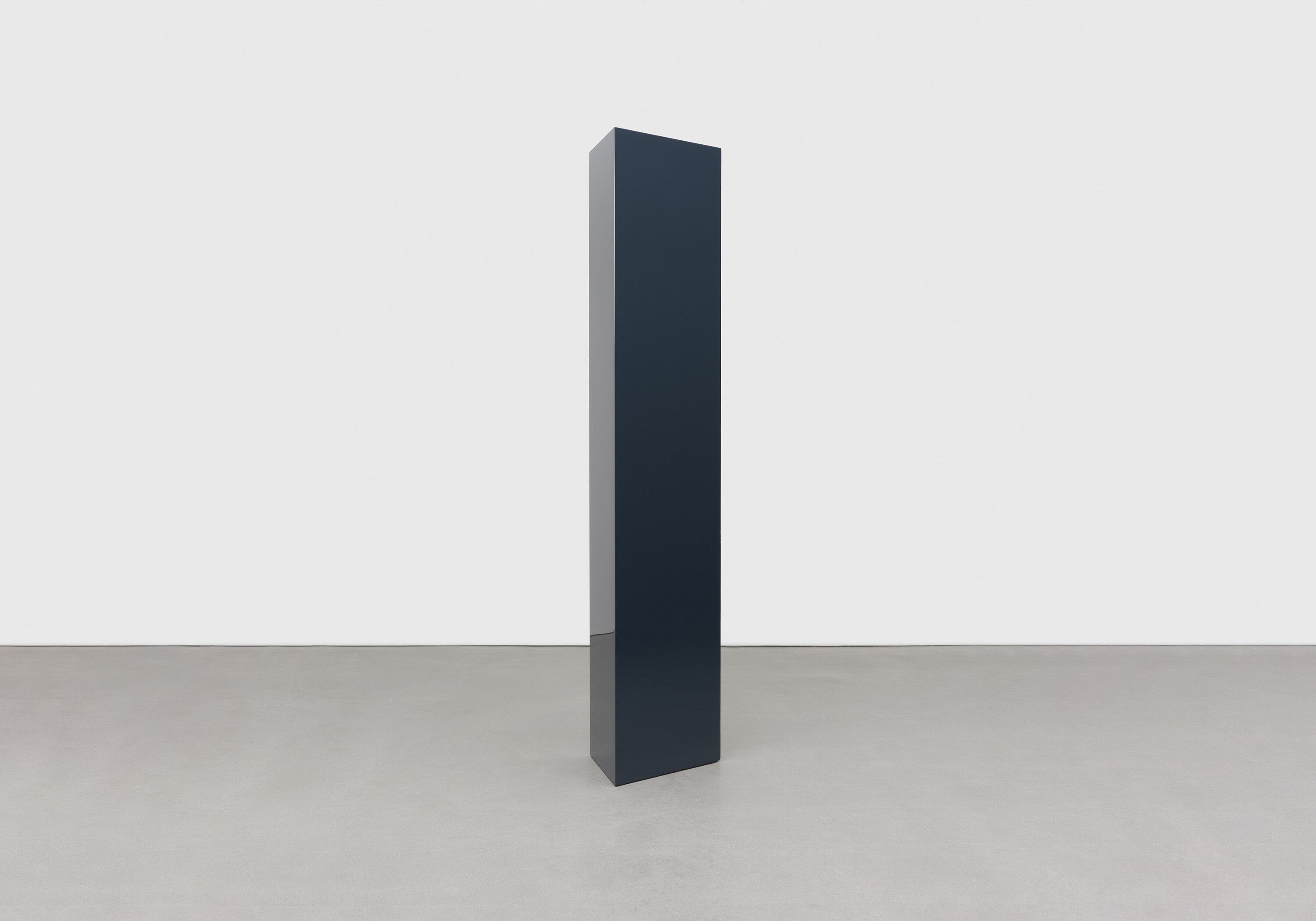 A mixed media sculpture by  John McCracken, titled Be, dated 2004.