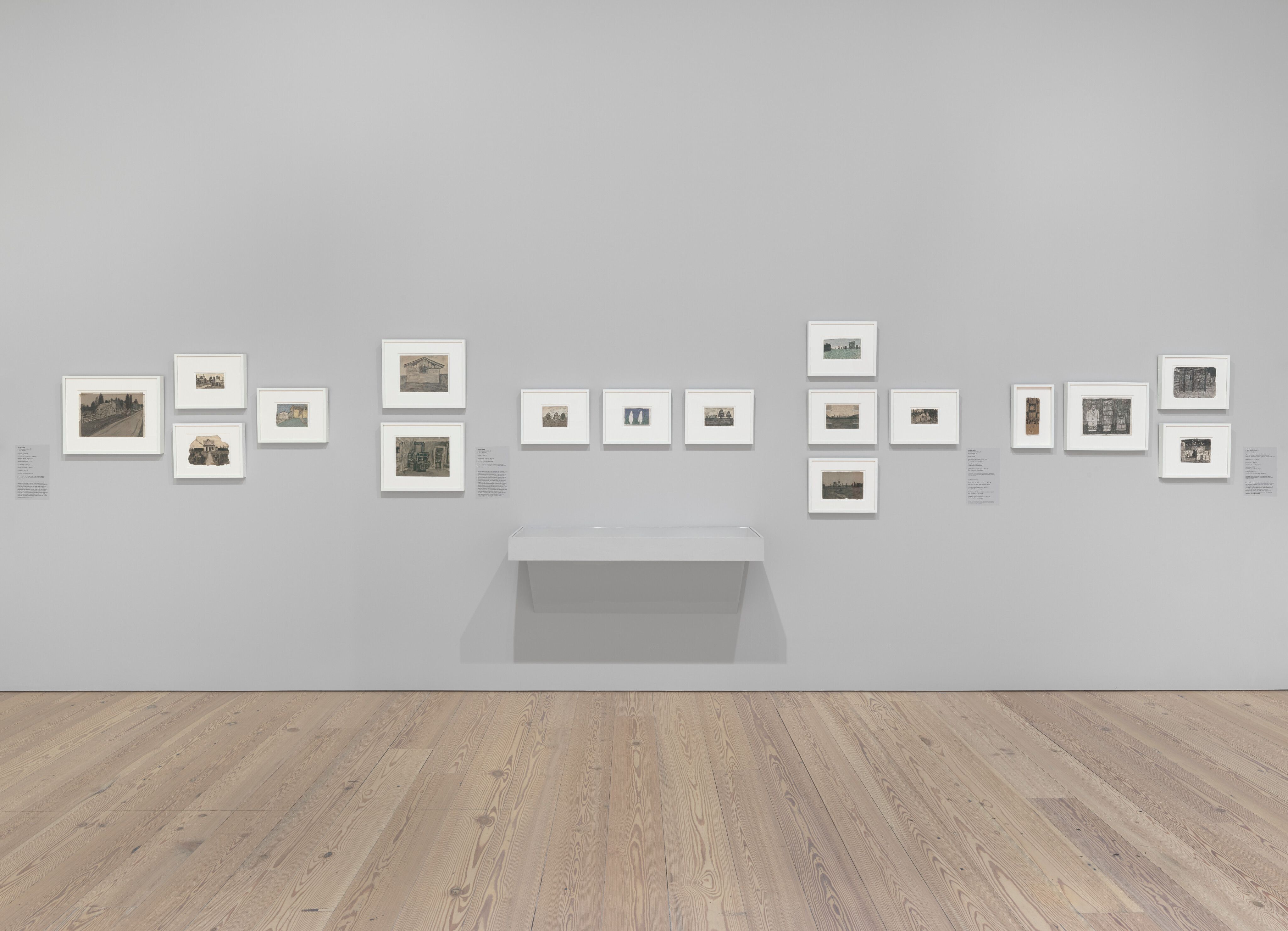 An installation view of James Castles work at the Whitney Museum of Art.