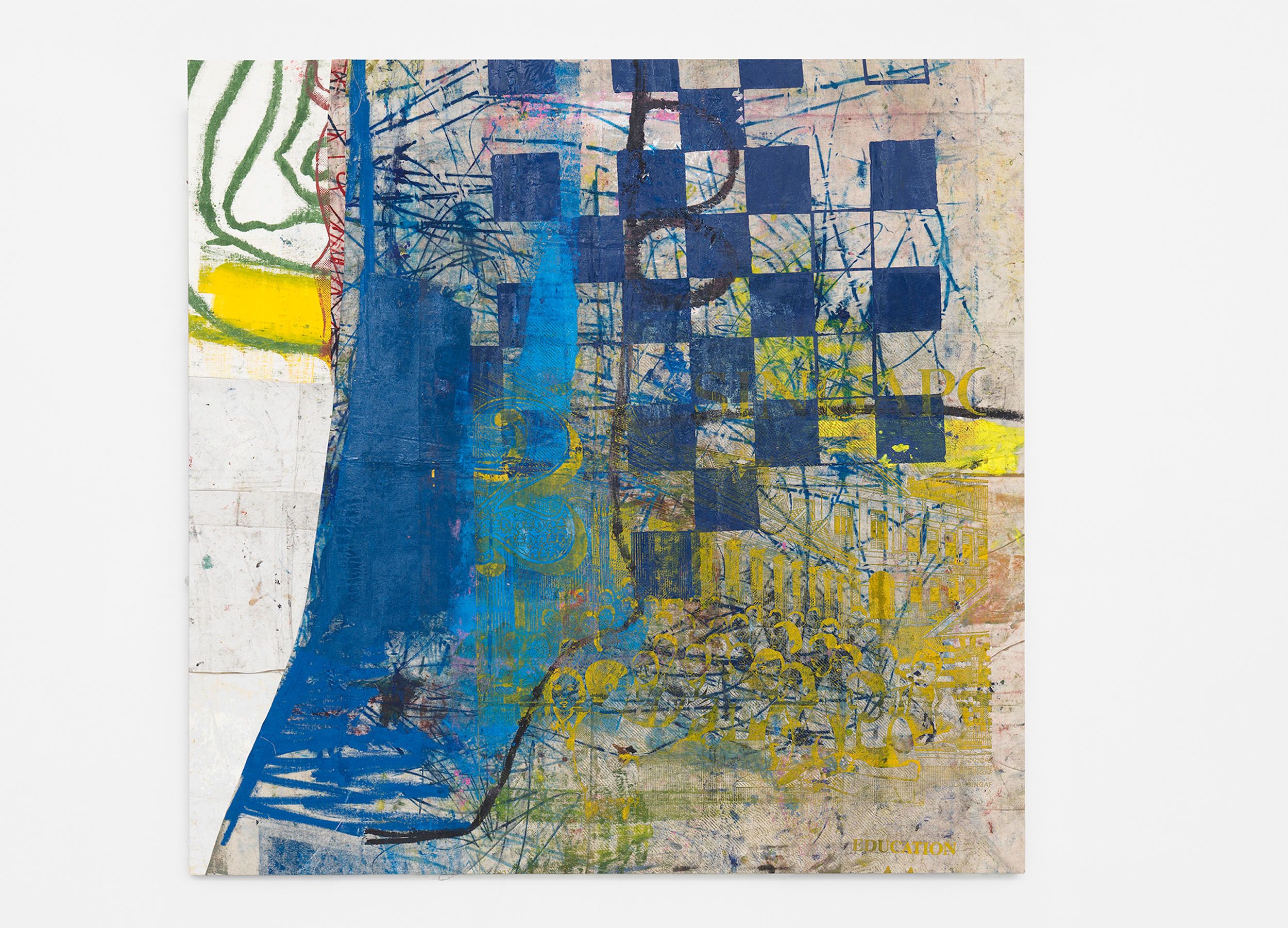 A painting by Oscar Murillo, titled AV 245 (39,700 ft), dated 2015 to 2016.