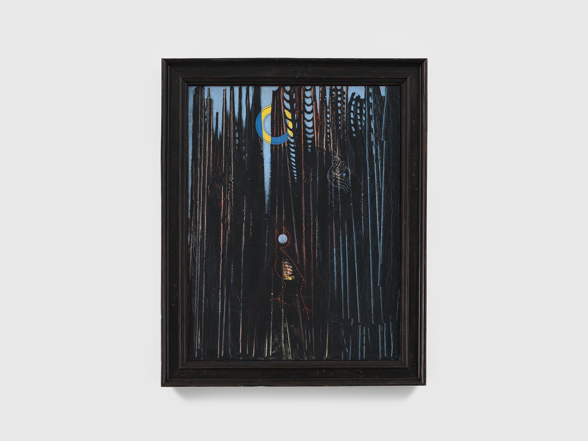 A painting by Max Ernst, titled For√™t, soleil, oiseaux ou Le chant √† la lune, translated as Forest, Sun, Birds, or Singing to the Moon, dated 1927.