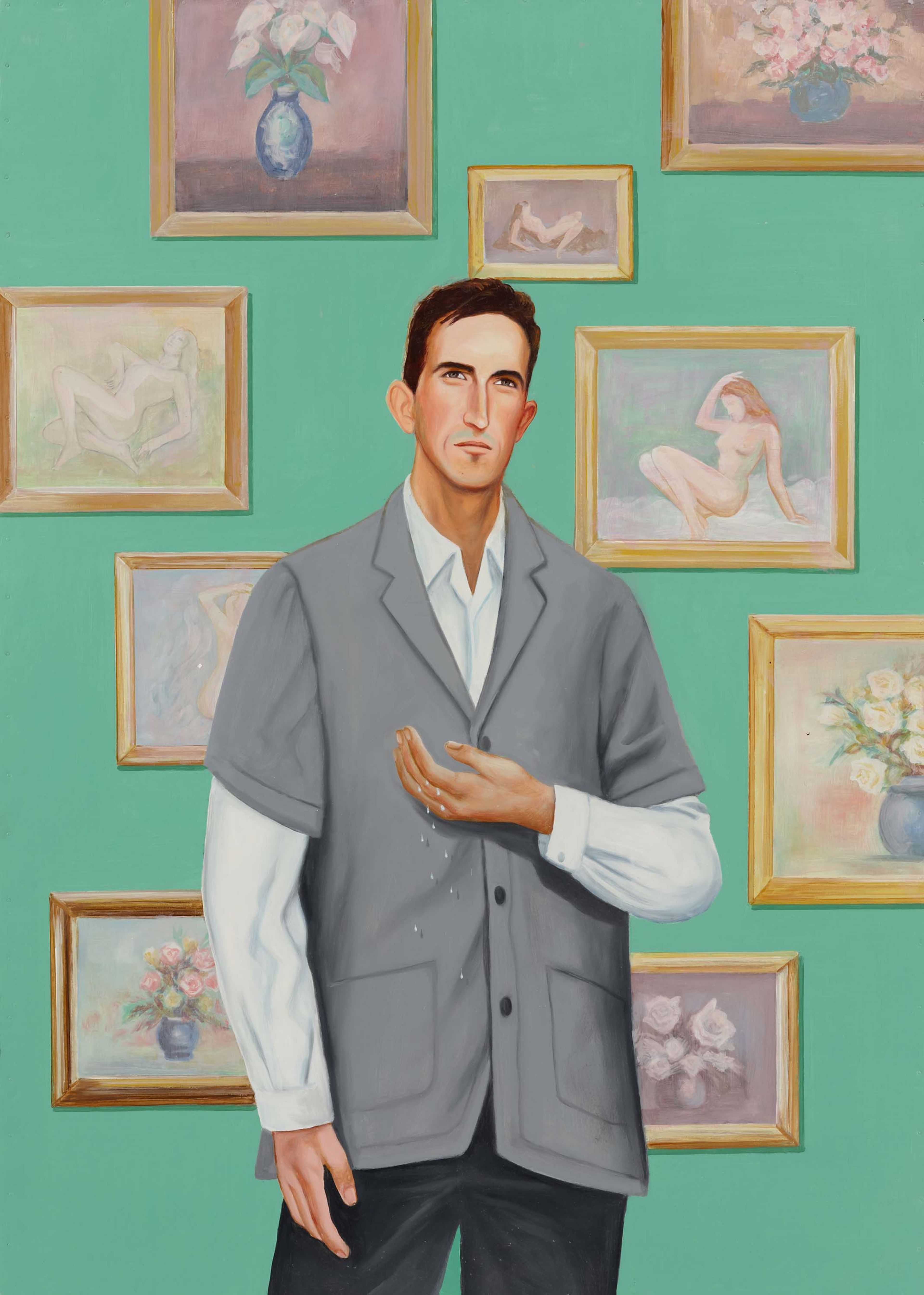 A detail from a painting by Francis Alÿs, called Untitled (Self-Portrait), 1995 to 1996.