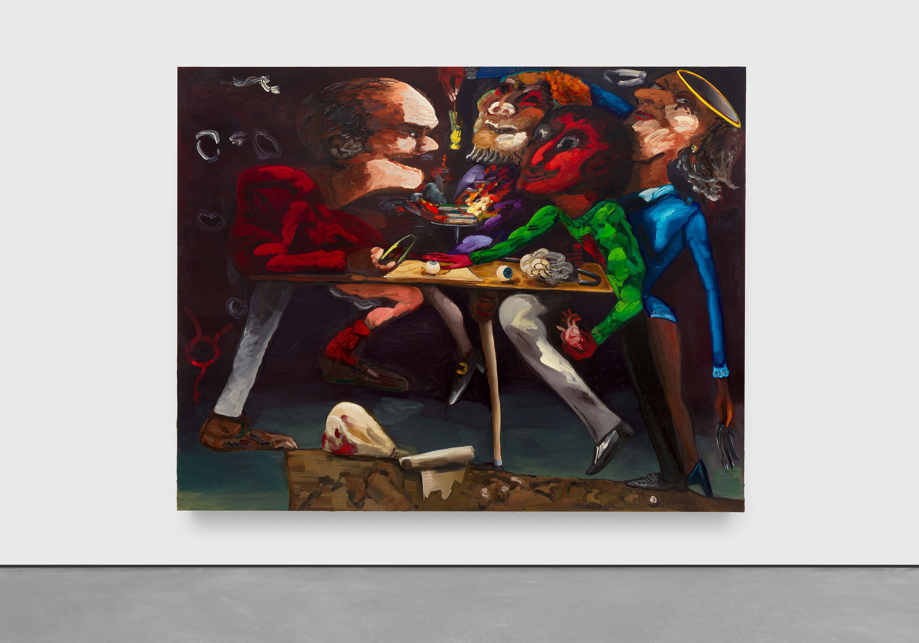 A painting by Dana Schutz, titled Table Scene, dated 2022.