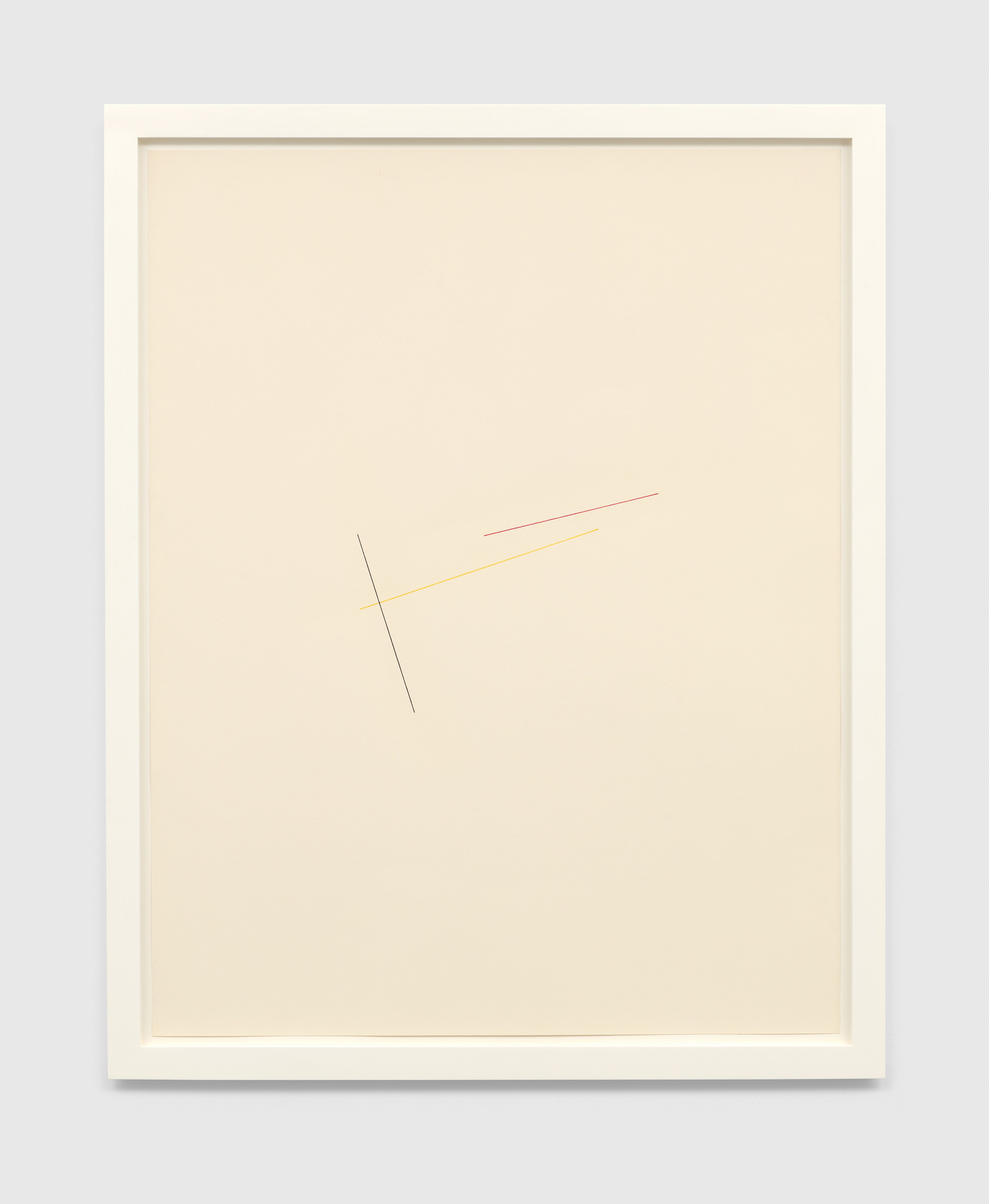 A colored pencil on paper artwork by Fred Sandback, called Untitled, dated 1986.