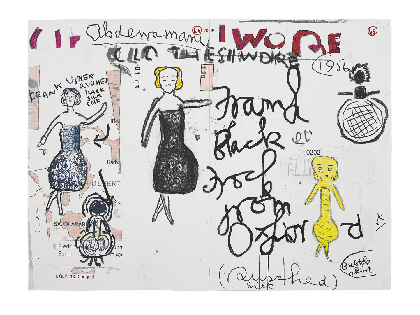 A print by Rose Wylie, titled Clothes I Wore #10, dated 2019