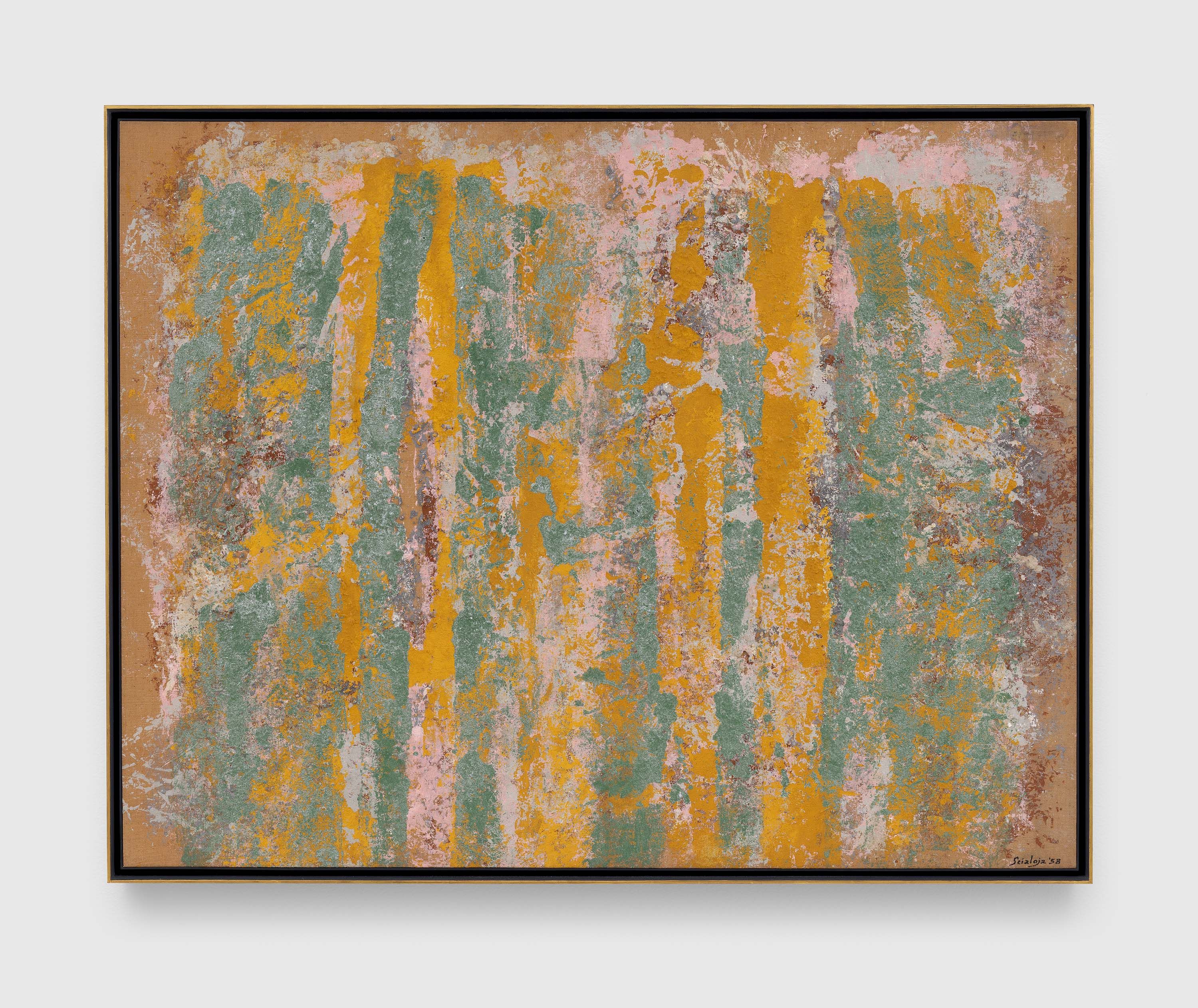 A painting by Toti Scialoja, titled Ininterrotto, dated 1958.