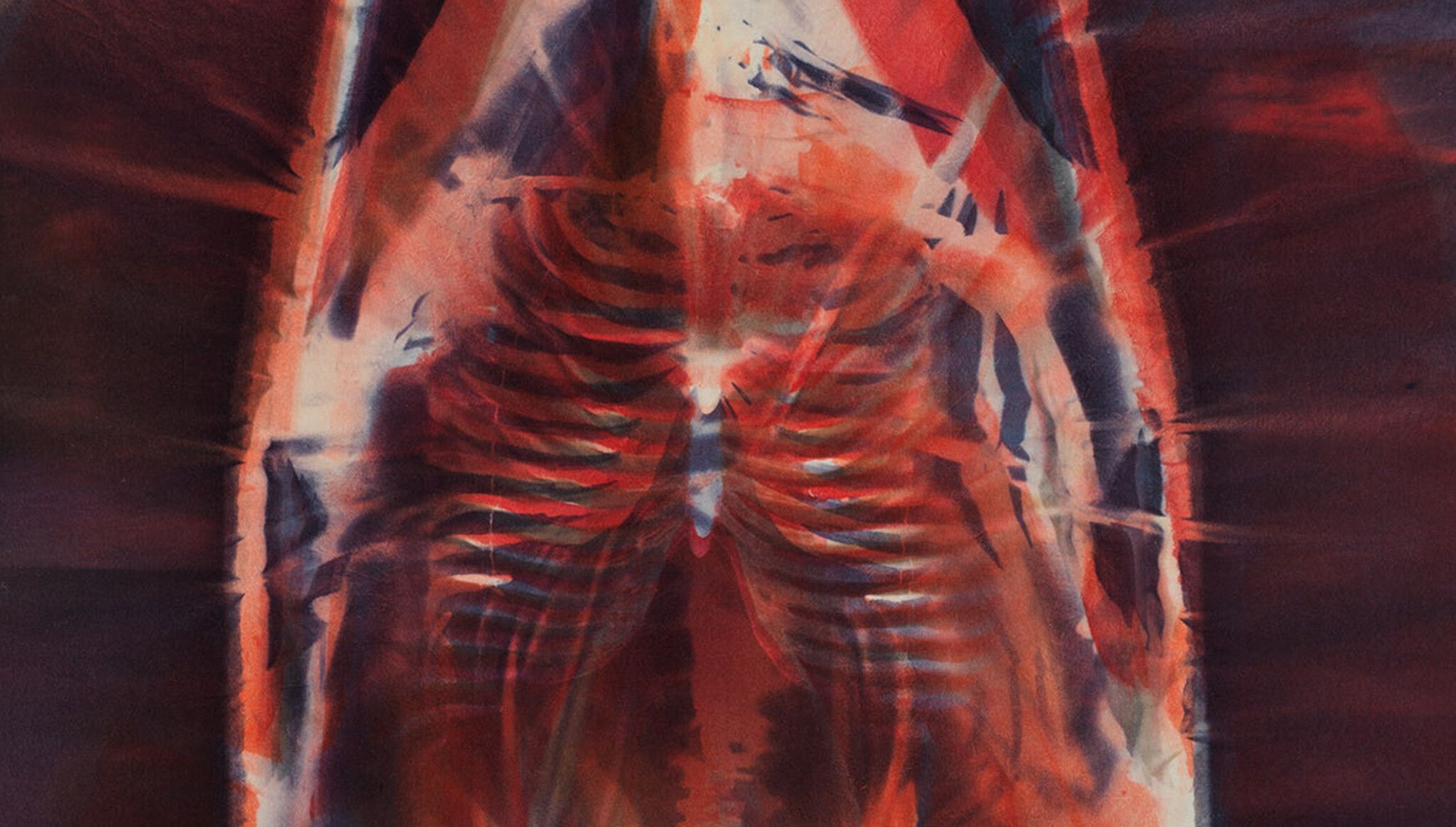 A detail of a work by Andra Ursuţa, titled Nocturnal Omission 2, dated 2021-2022.