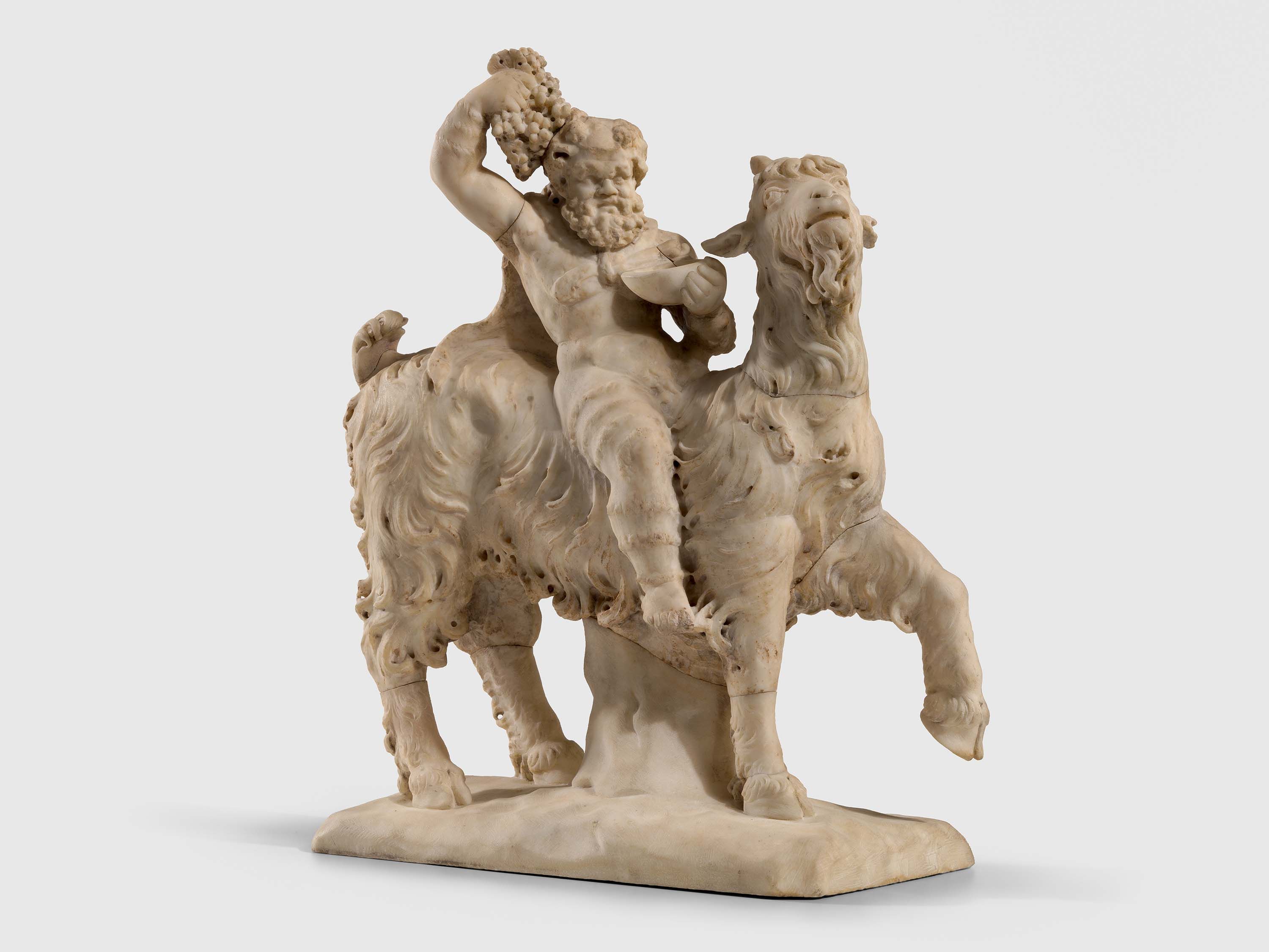Anonymous: Silenus riding a goat, Rome, c. 1-100 CE, Restorations