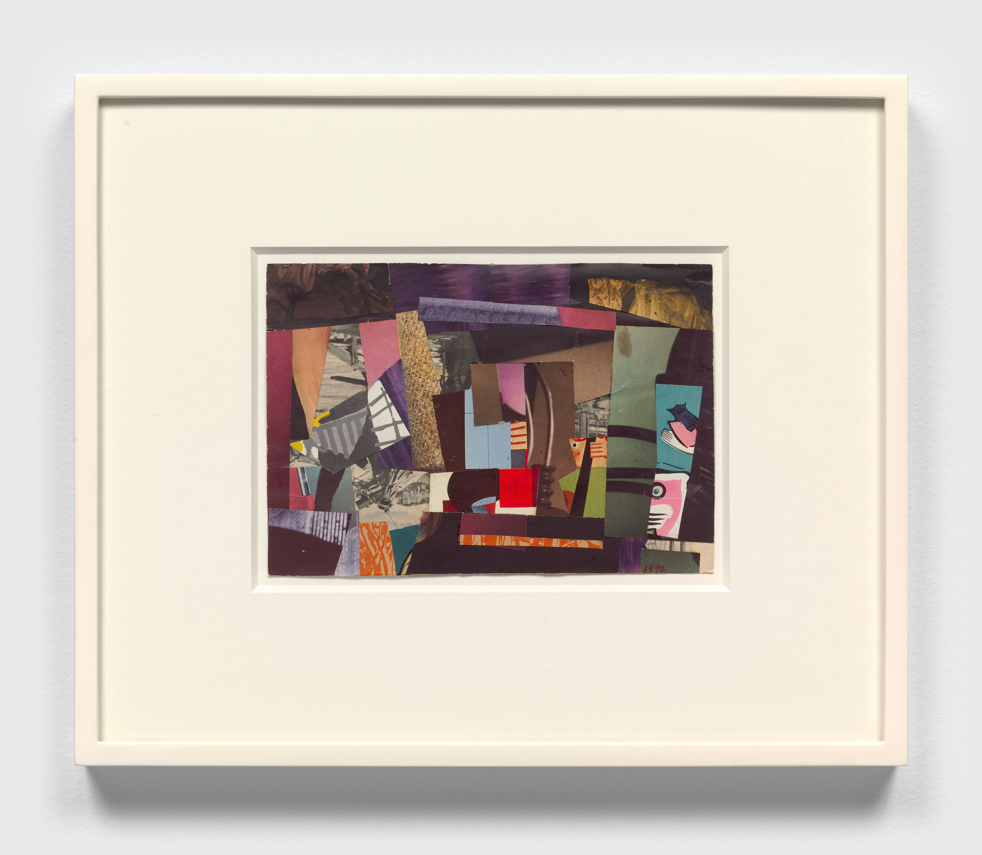 A collage on paper artwork by Ad Reinhardt, titled Untitled, dated 1942.