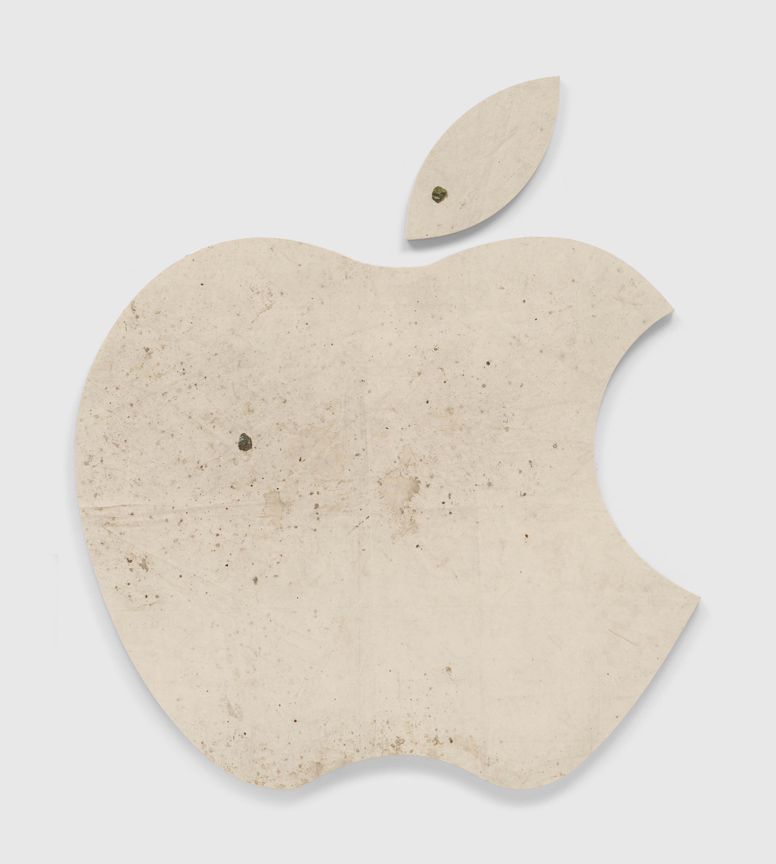 A painting by Nate Lowman, titled To the people of NYC (rotten apple), dated 2011.