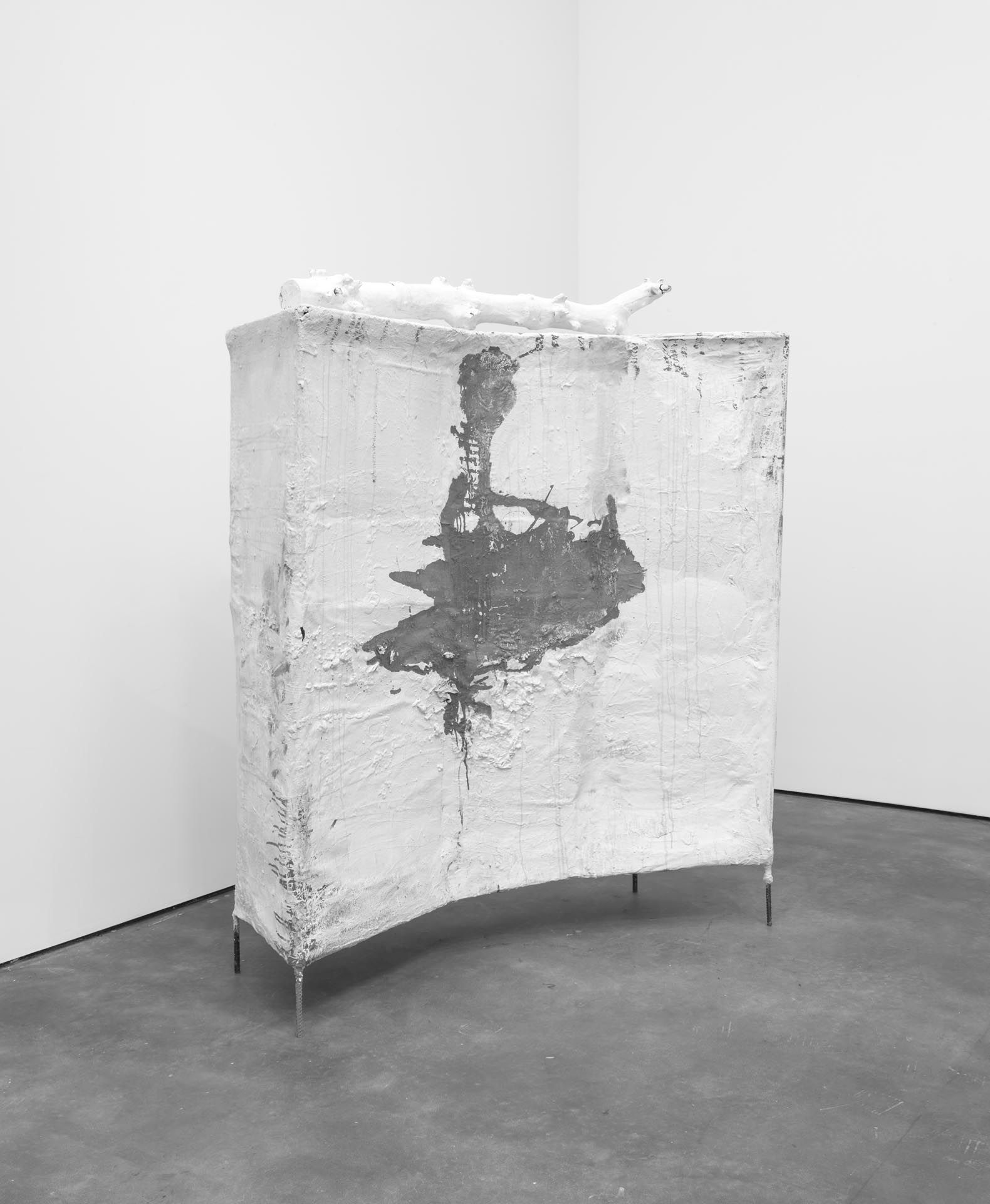 A sculpture by Franz West, titled Der Ast Am Kasten (Portmanteau), dated 1998.