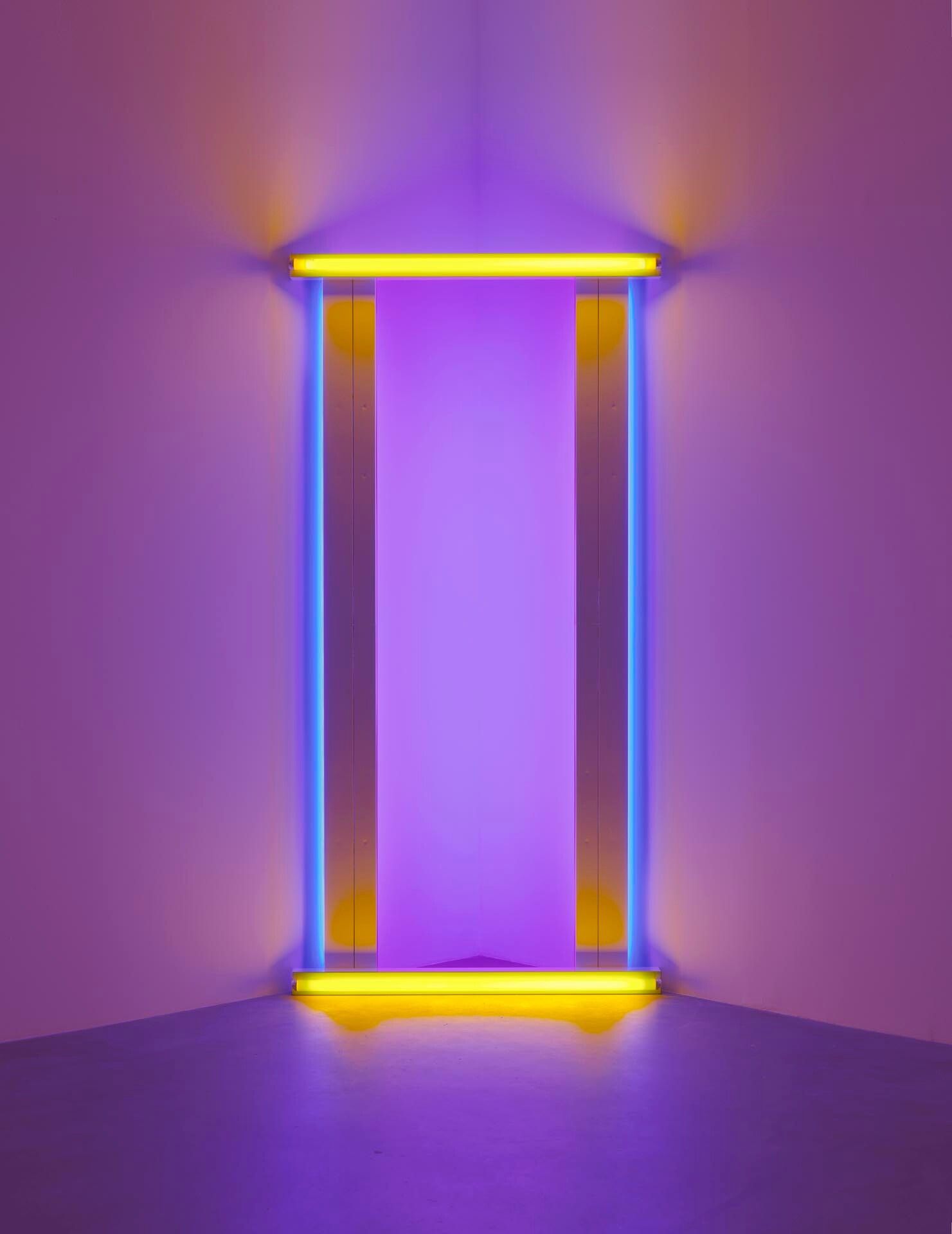 A sculpture by Dan flavin titled untitled (to Barnett Newman) four, dated 1971.