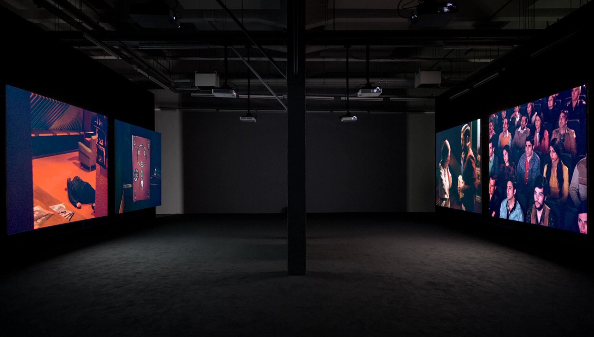 An installation view of the exhibition titled Stan Douglas’s The Secret Agent, dated 2015, on view in Stan Douglas: Interregnum, WIELS, Brussels, 2015–2016