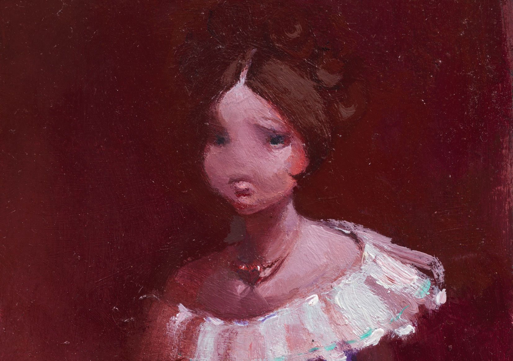 A painting by Lisa Yuskavage, titled Girl with Whip, dated 1997.