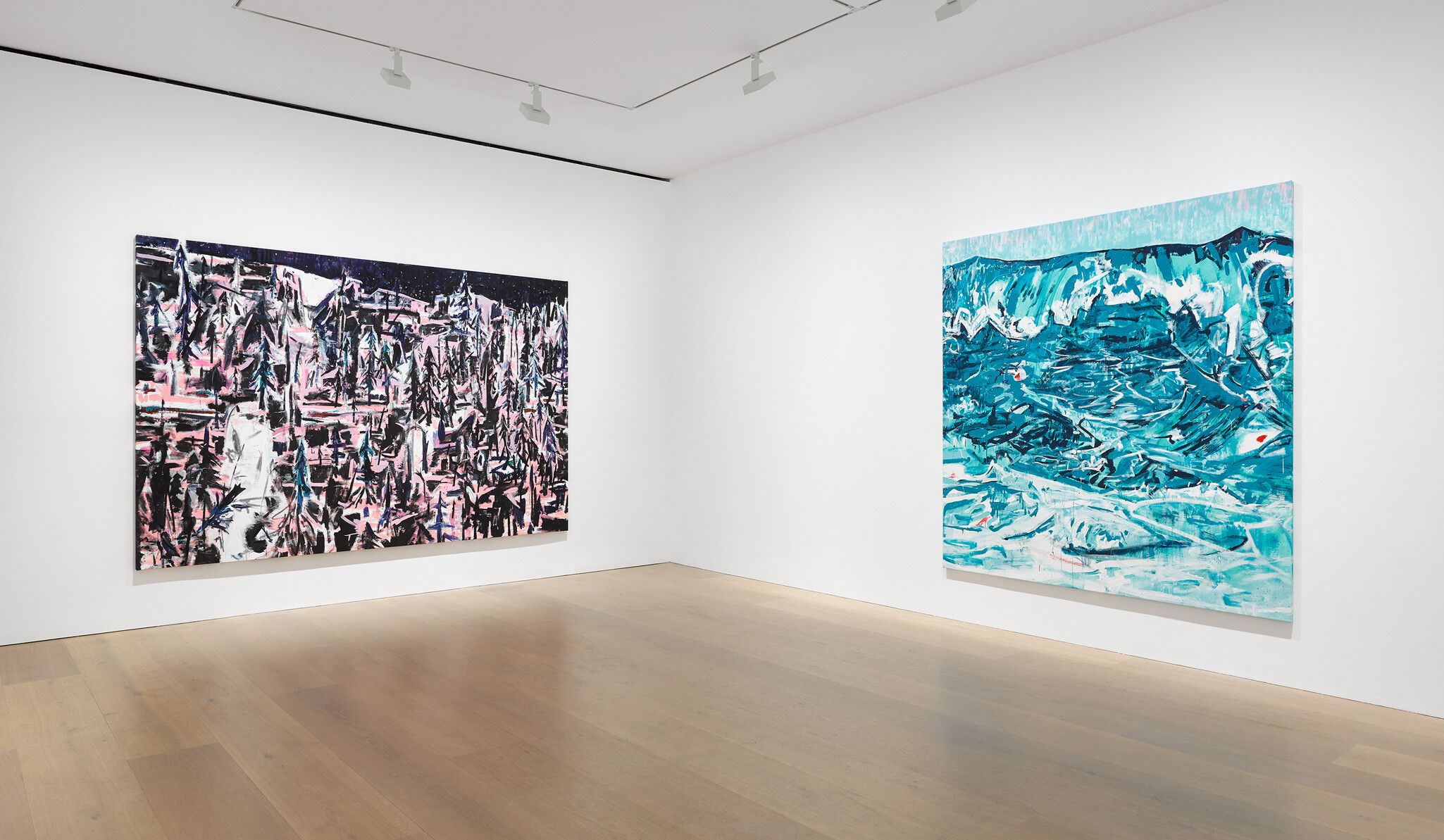 An installation view of an exhibition titled Cy Gavin at David Zwirner, London, in 2021.