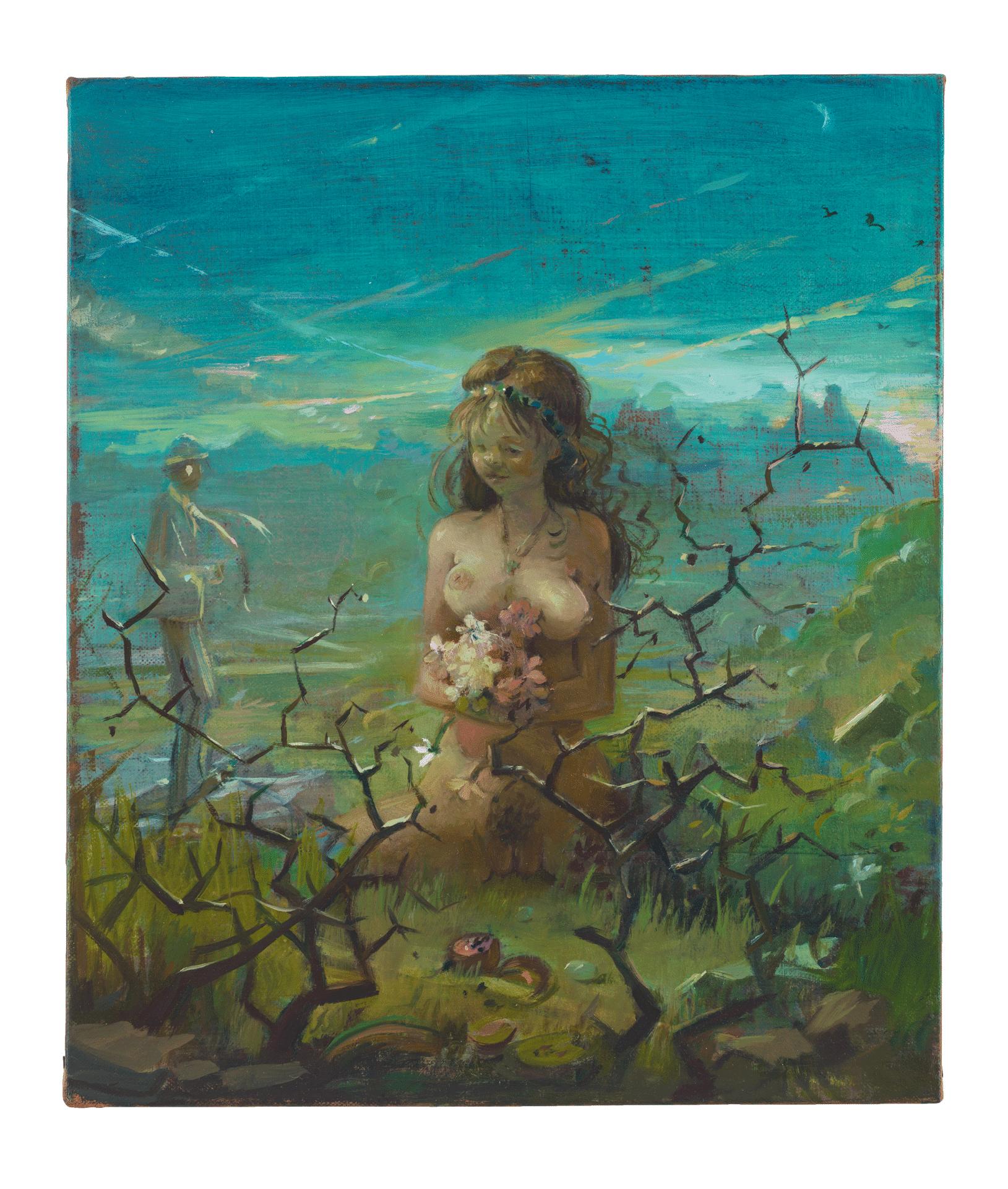 A painting by Lisa Yuskavage, titled Tourist, dated 2008.