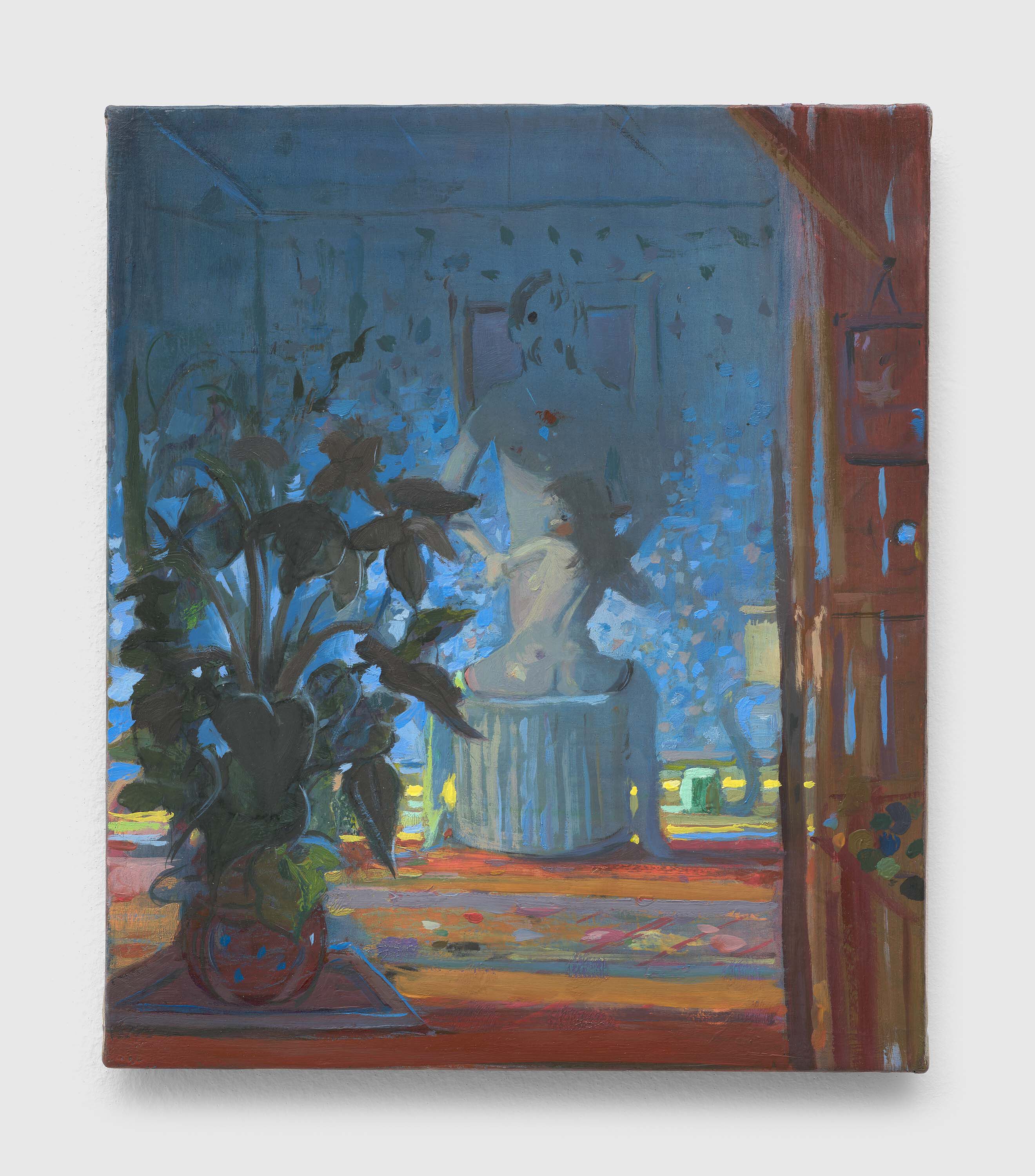 A painting by Lisa Yuskavage, titled Lavinia with Bob, dated 2016.