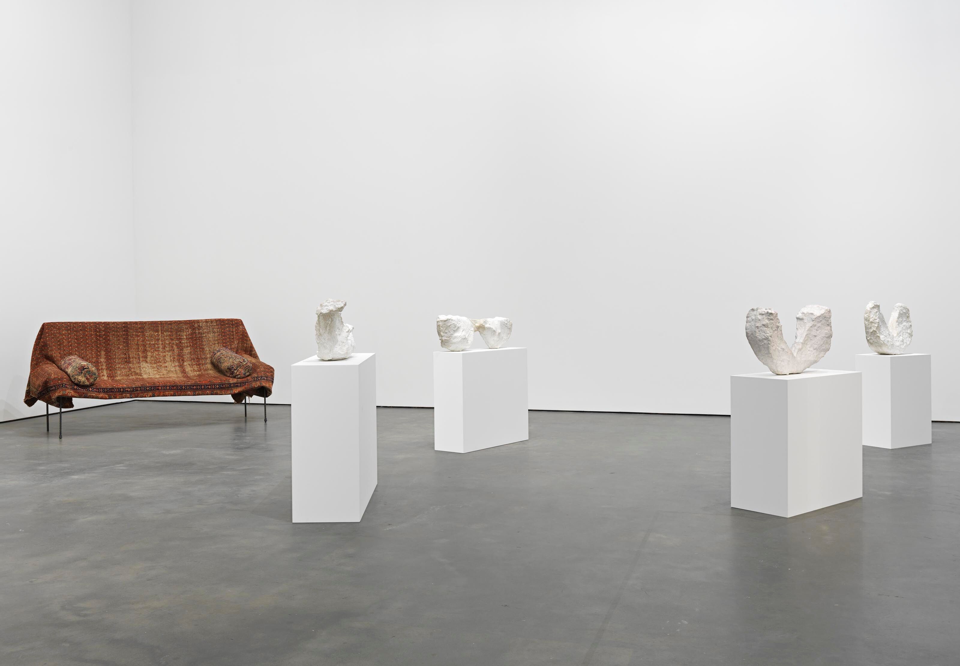 An installation view of the exhibition Franz West, at David Zwirner New York, dated 2014.