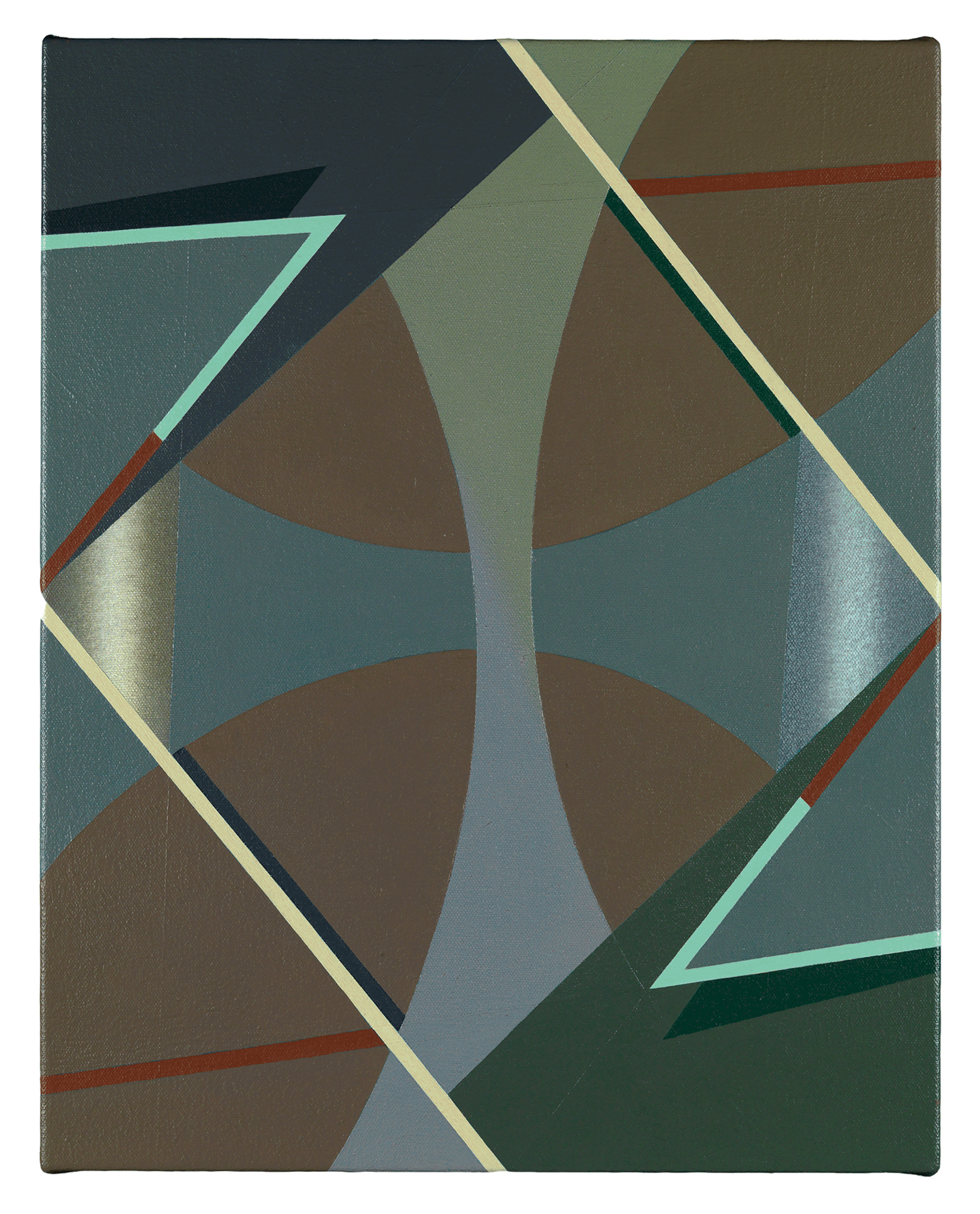 A painting by Tomma Abts, titled Voke, dated 2013.