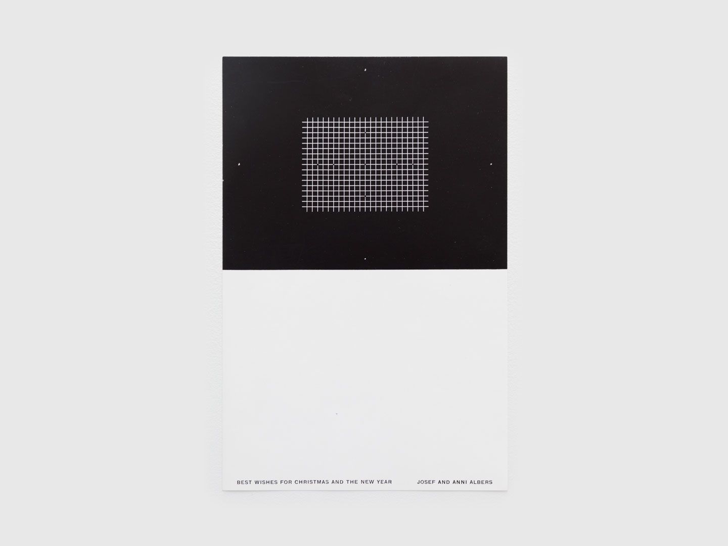An offset printed mailing on coated paper by Josef and Anni Albers, titled Best Wishes for Christmas and the New Year, dated 1954.
