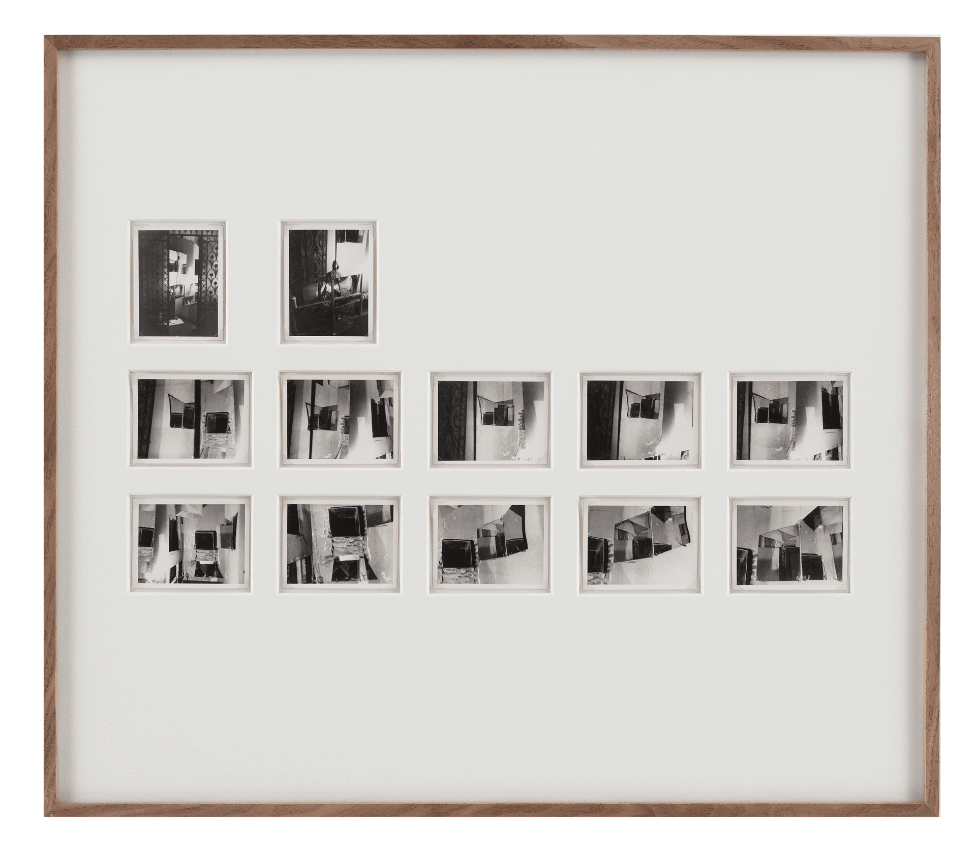 A photograph by Gordon Matta-Clark, titled Bellas Artes Cutting, dated 1971.