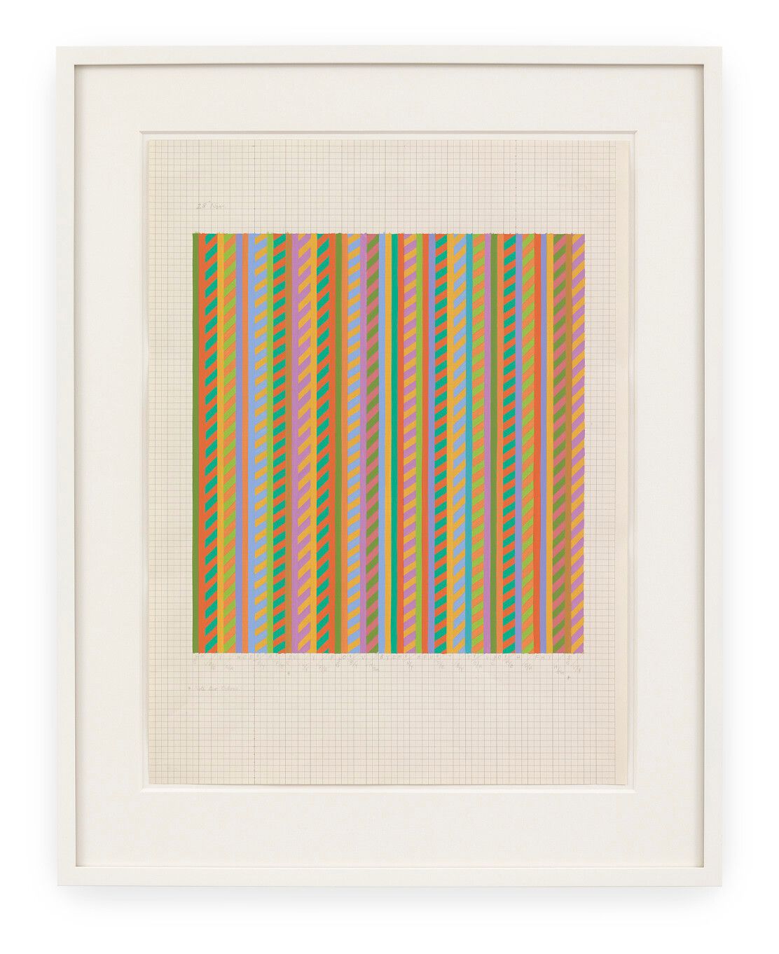 A work on paper by Bridget Riley, titled Untitled [towards Broken Gaze], dated 1986.