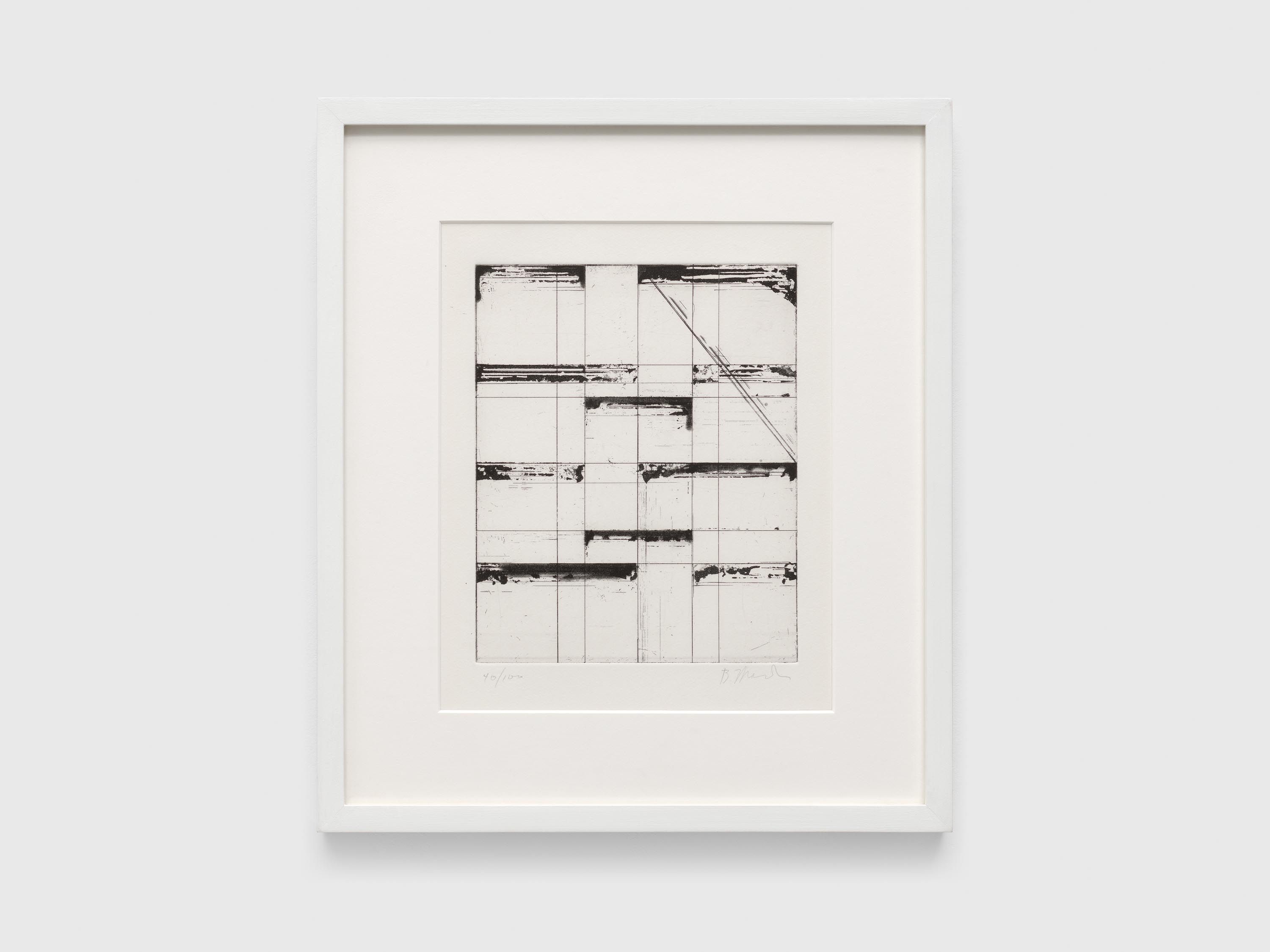 A print by Brice Marden, titled Etching for Parkett, dated 1986.