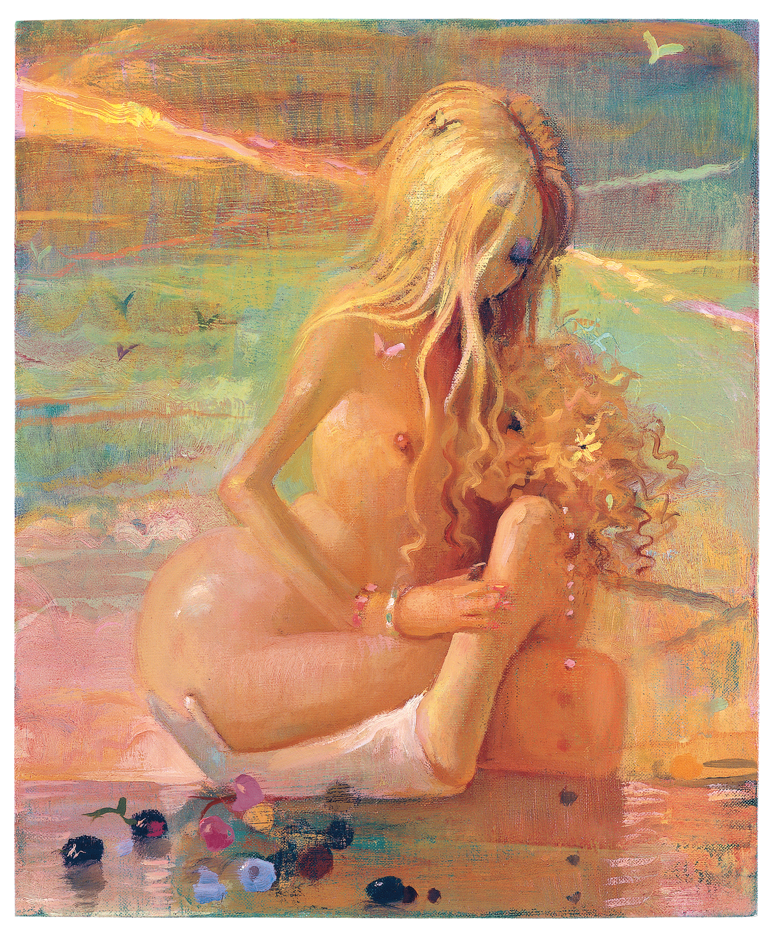 A painting by Lisa Yuskavage, titled Scarecrow, dated 2006.
