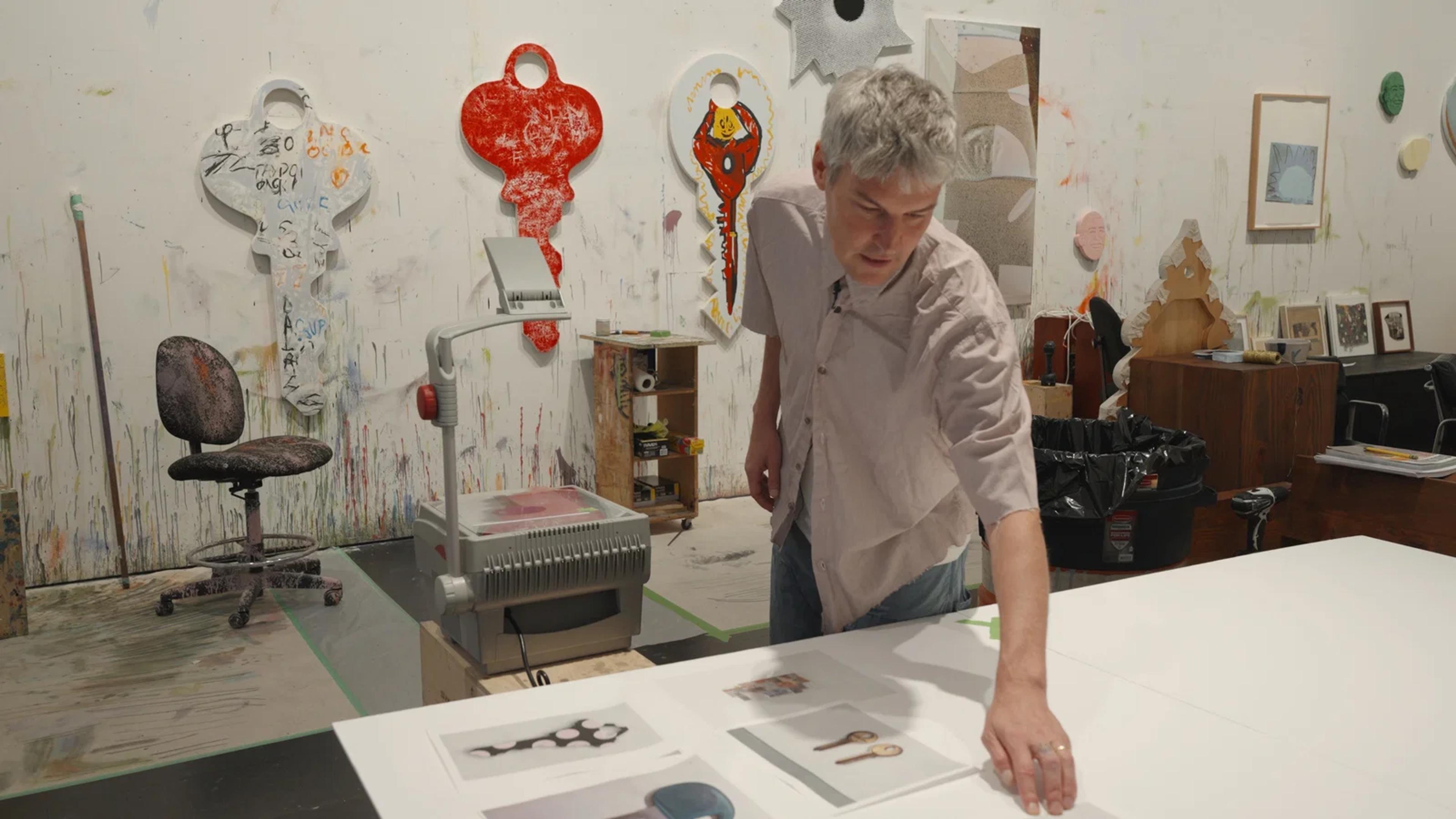 Nate Lowman in his studio, 2026
