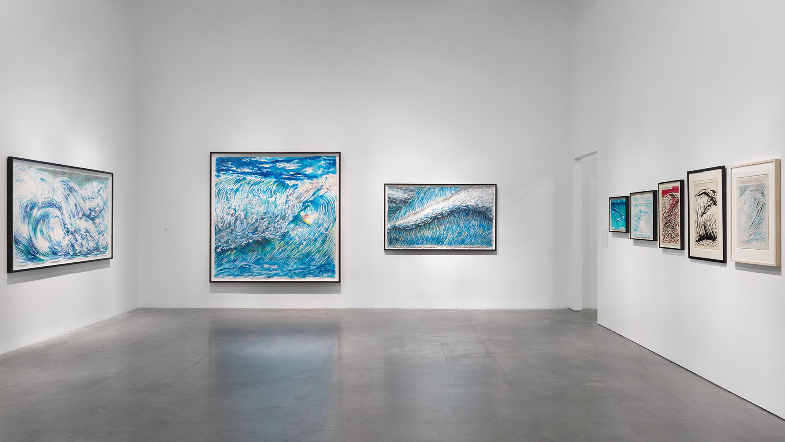 A Photo by Maris Hutchinson / EPW Studio of an Installation view, titled Raymond Pettibon: A Pen of All Work, New Museum, New York, dated 2017.