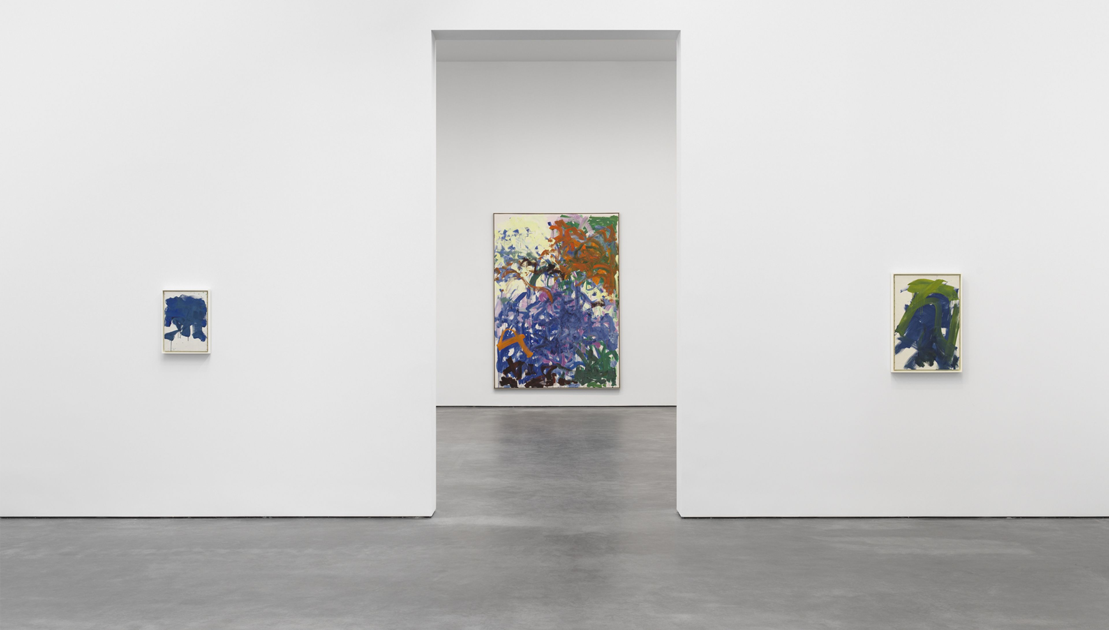 Installation view of Joan Mitchell Paintings 1979-1985 at David Zwirner in New York, 2022