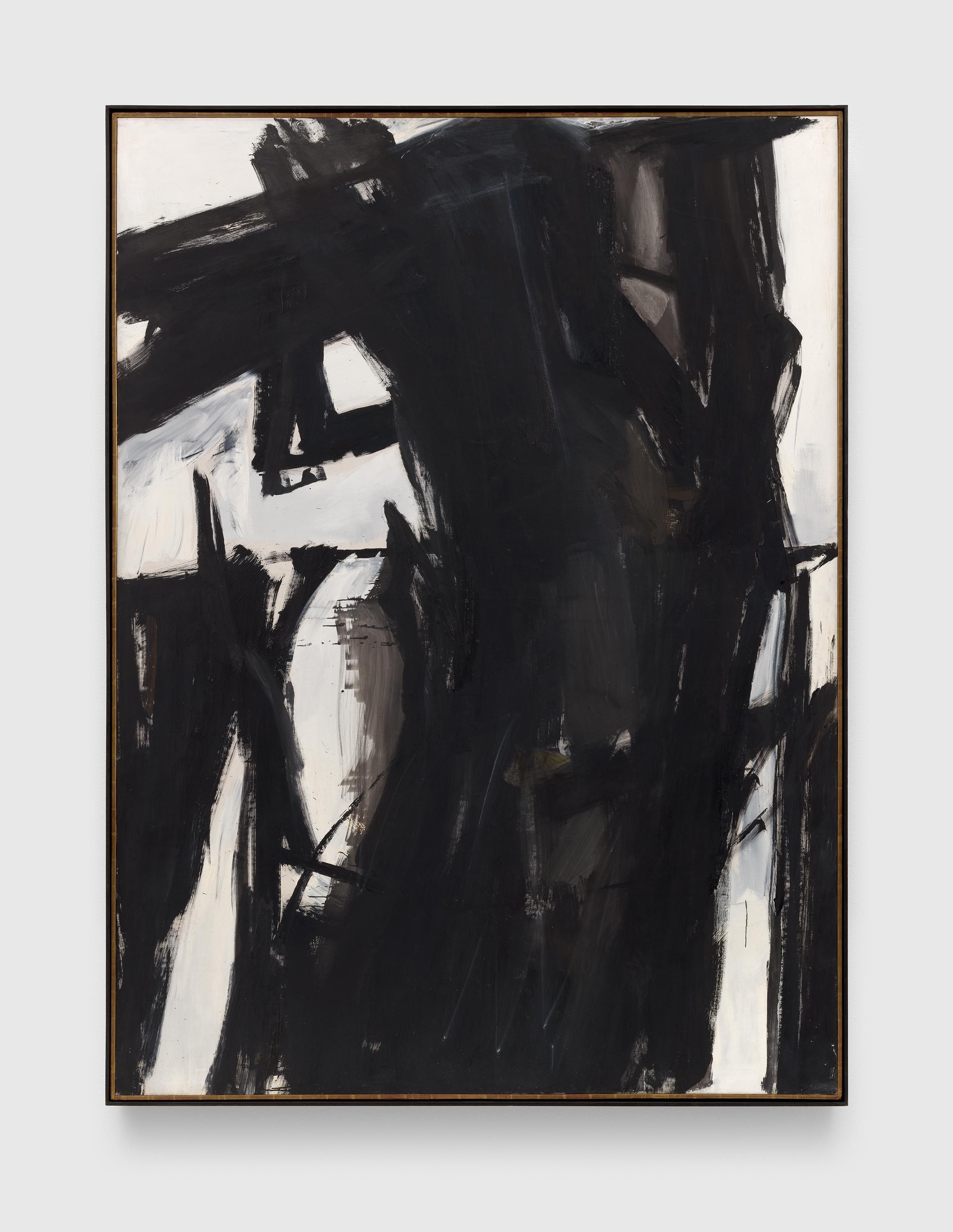 A painting by Franz Kline, titled Charcoal Black and Tan, dated 1959.