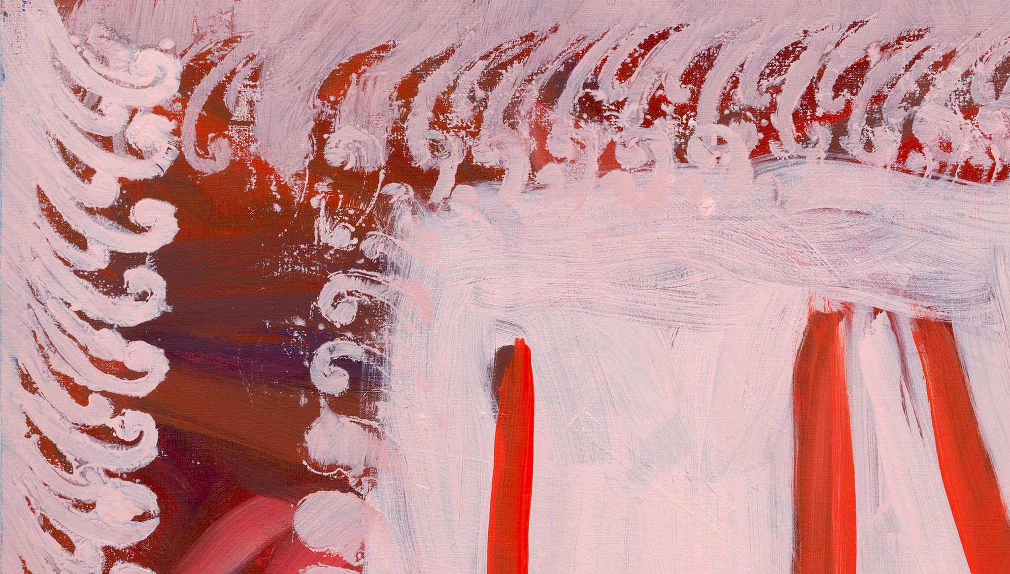 Detail of a painting by Josh Smith, titled "Living With Depression," dated 2023
