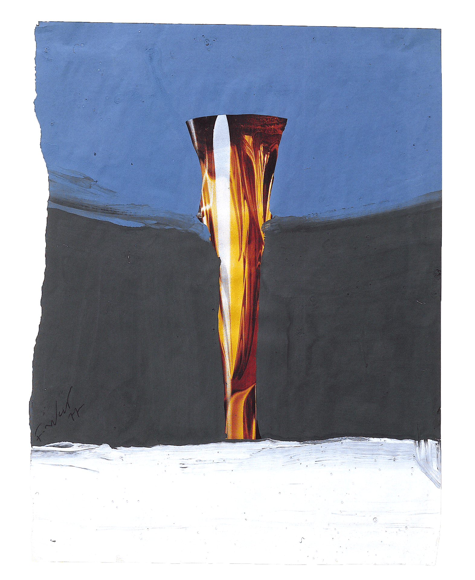 A collage by Franz West, titled Untitled (Spill), dated 1977.