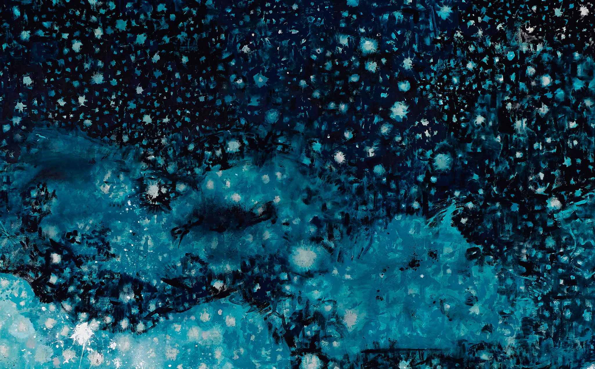A detail from a painting by Cy Gavin, called Untitled (Stars), dated 2021.