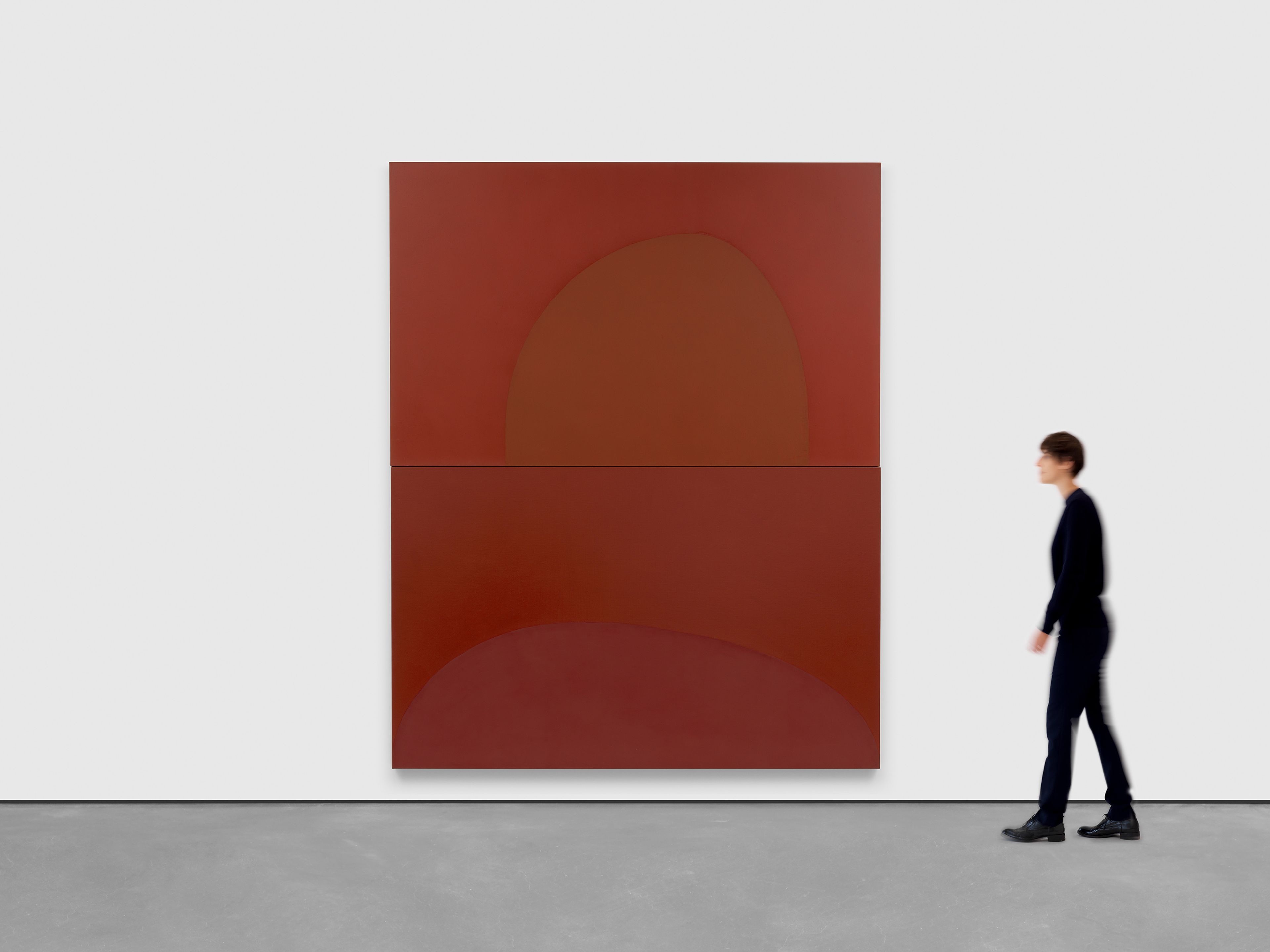 A painting by Suzan Frecon, titled embodiment of red version 14, dated 2023.