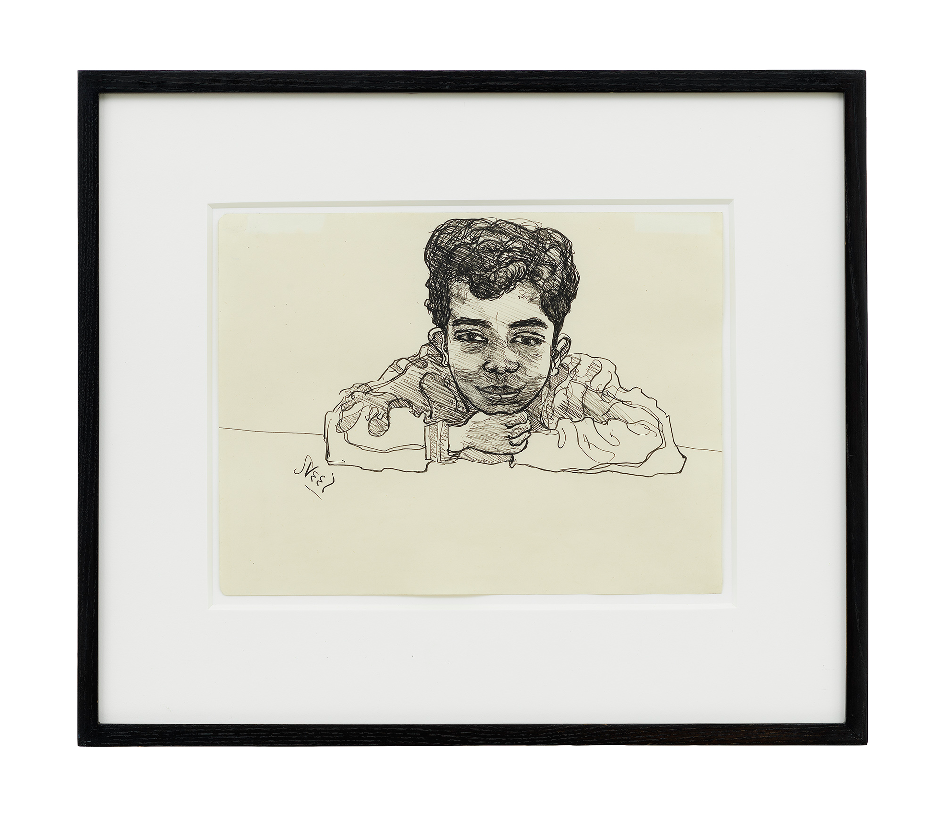 A drawing by Alice Neel, titled Georgie Arce, dated 1955.