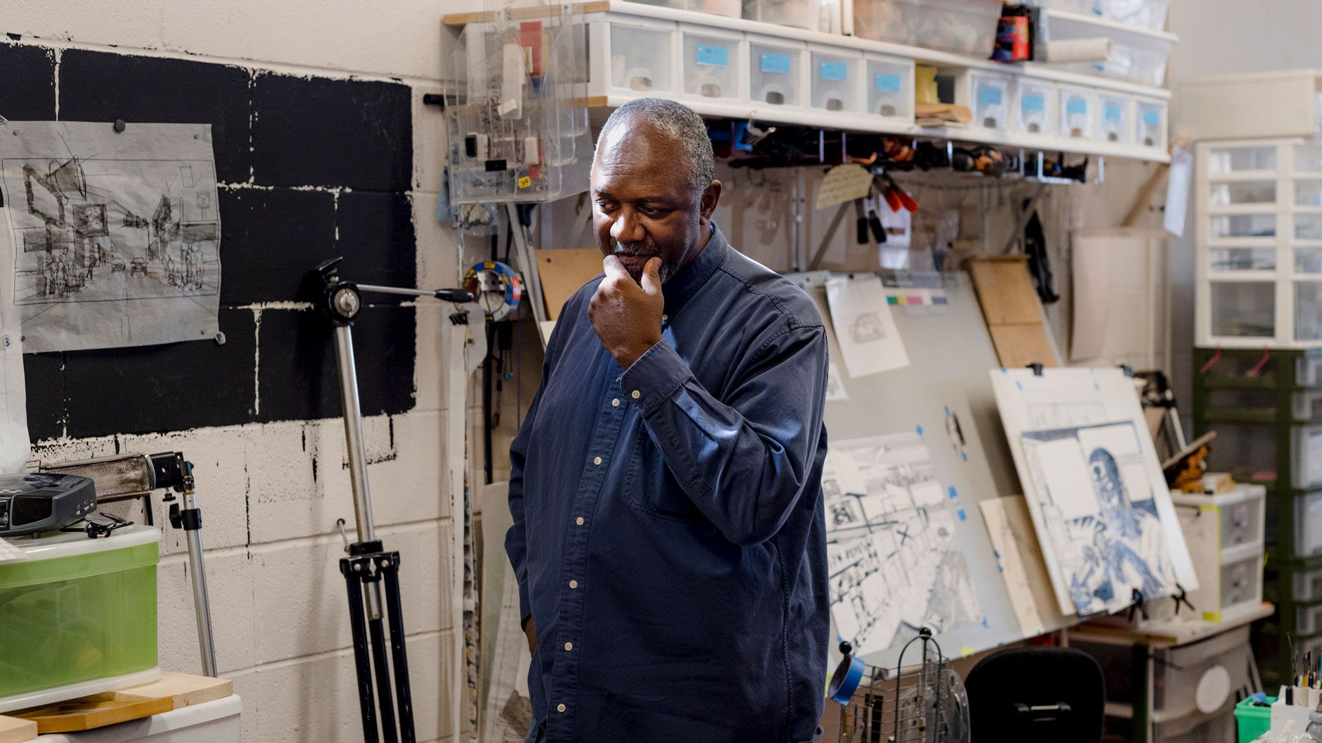 A photograph of Kerry James Marshall, dated 2016