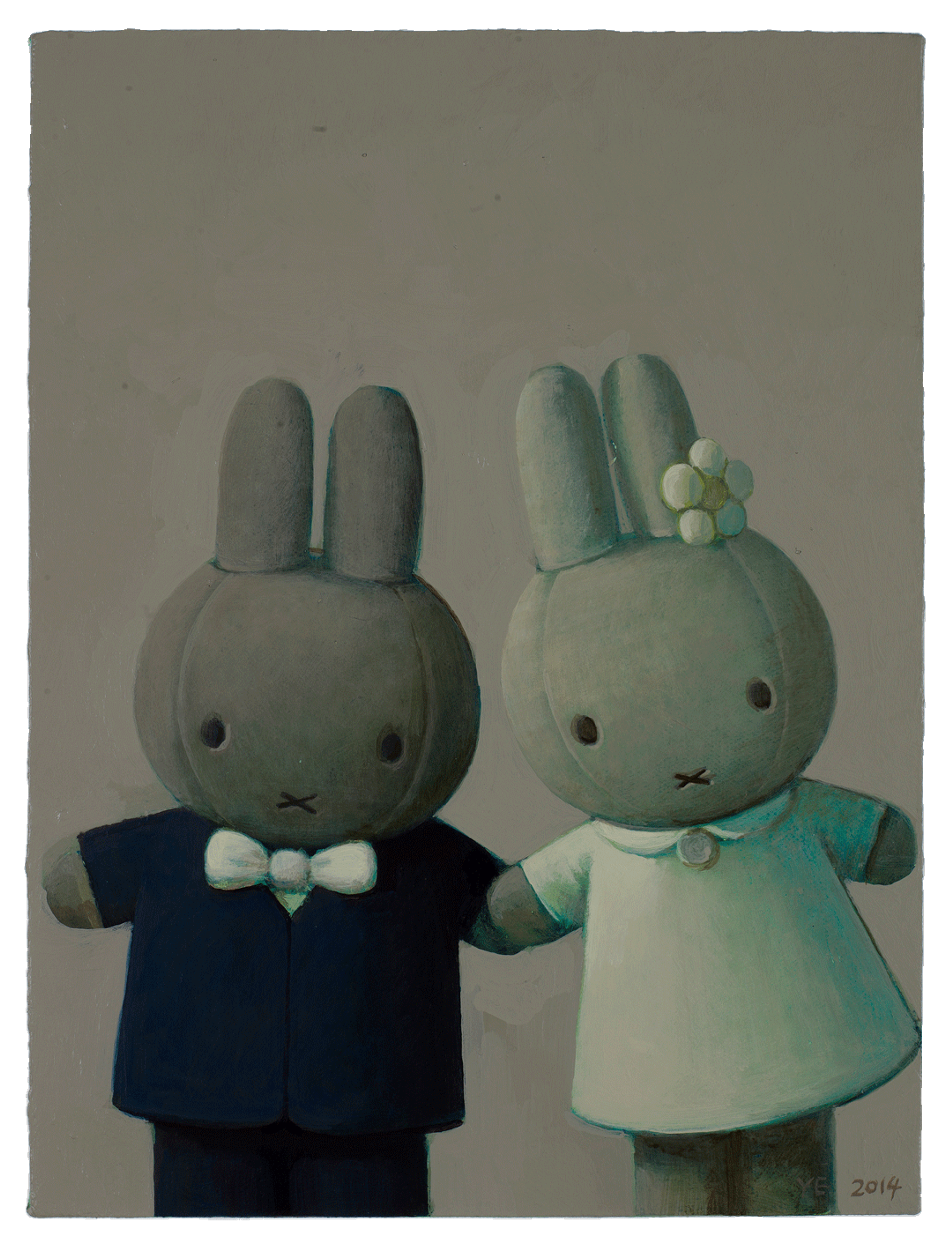 A painting by Liu Ye, titled Miffy Getting Married, dated 2014.