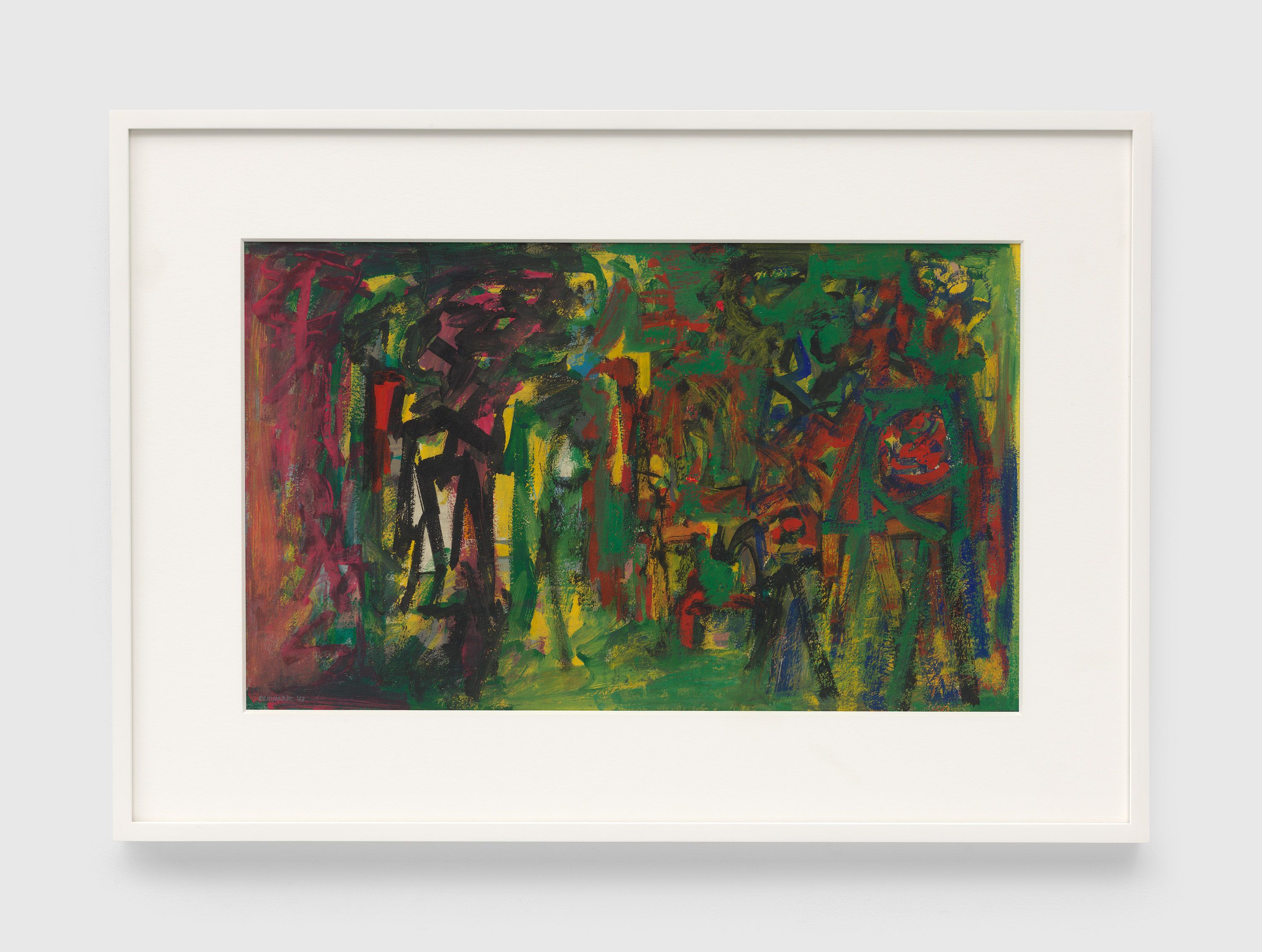 An untitled drawing by Ad Reinhardt, dated 1943.