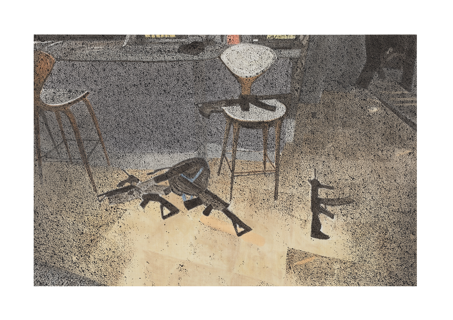 A painting by Nate Lowman, titled picture 9, dated 2019.