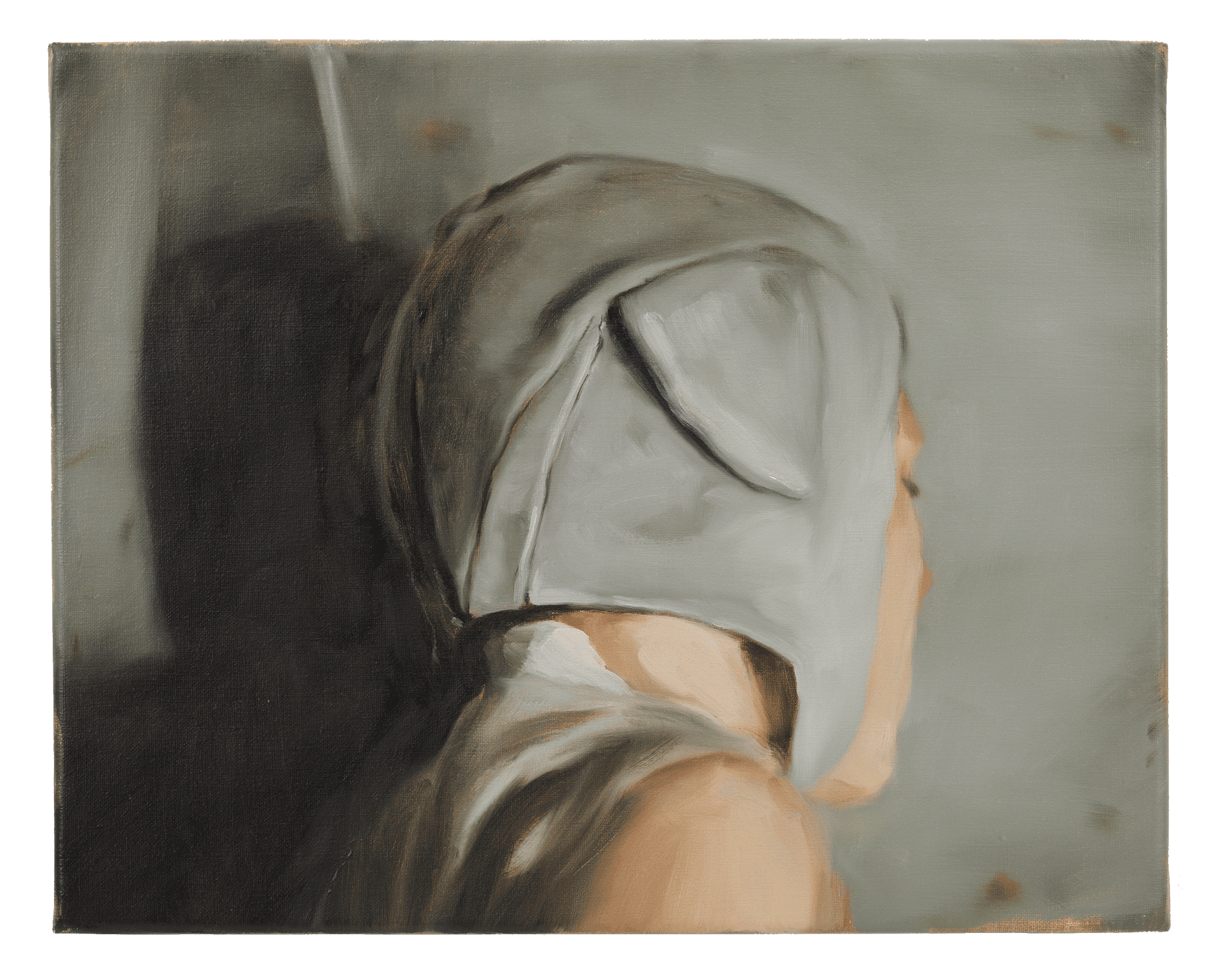 A painting by Michael Borremans, titled The Load, dated 2008.