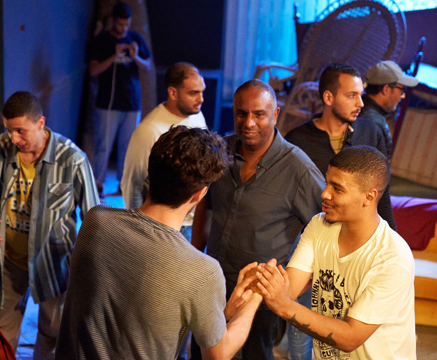 A Photo by Seham of Stan Douglas on set in Cairo, dated 2021.