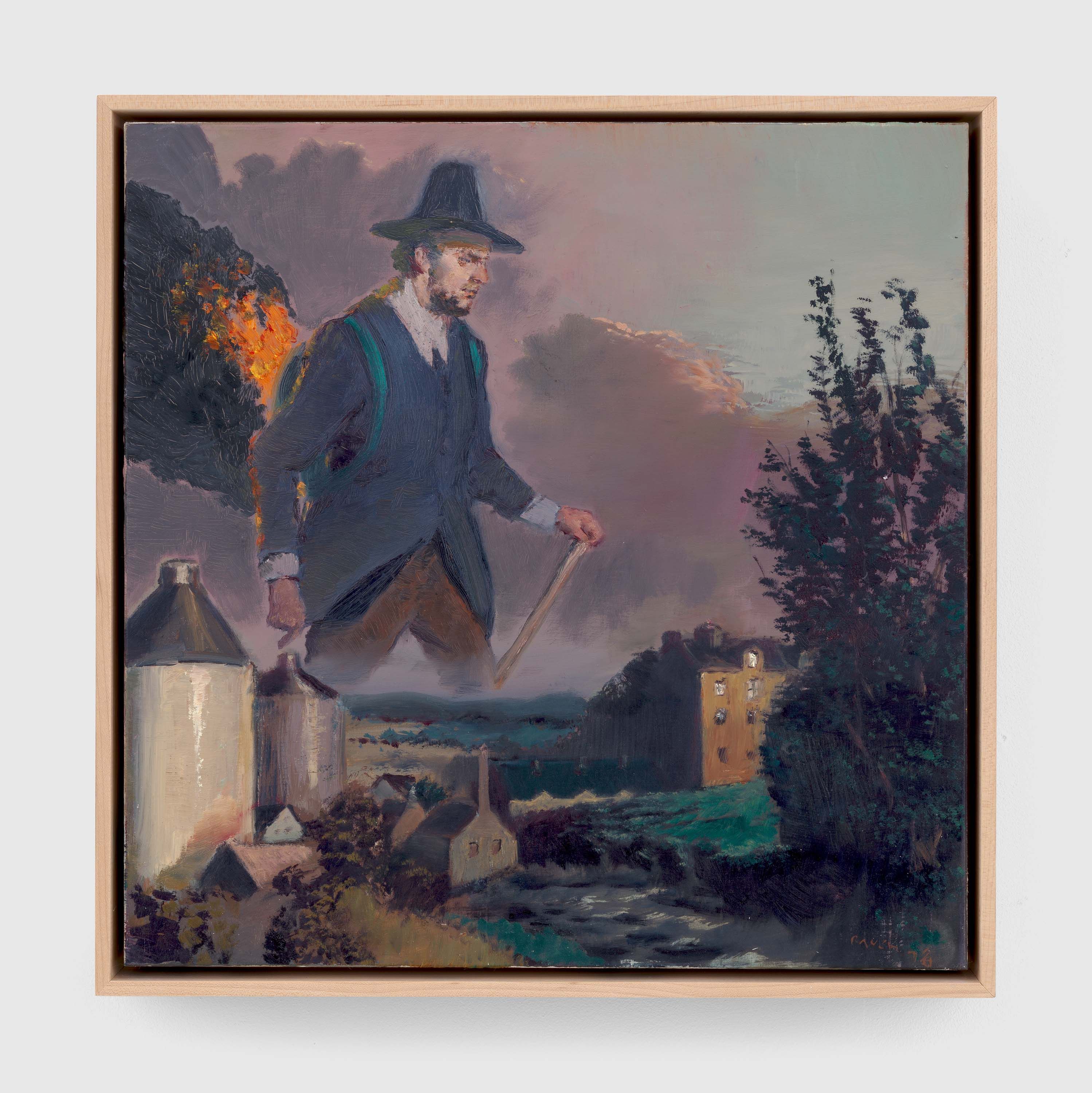A painting by Neo Rauch, titled Der Brandmeister, dated 2016.