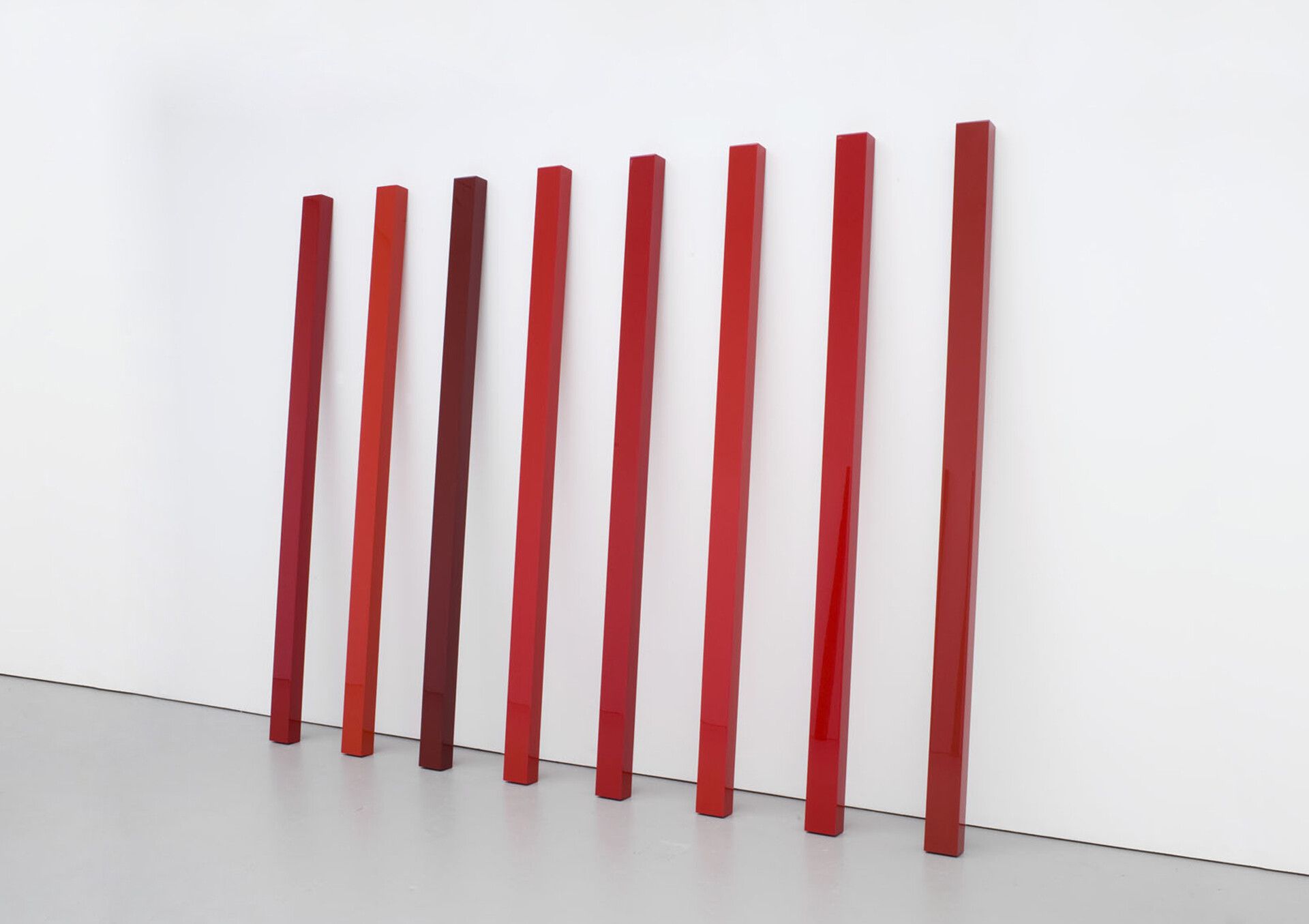 A sculpture by John McCracken, titled Song, dated 2008.